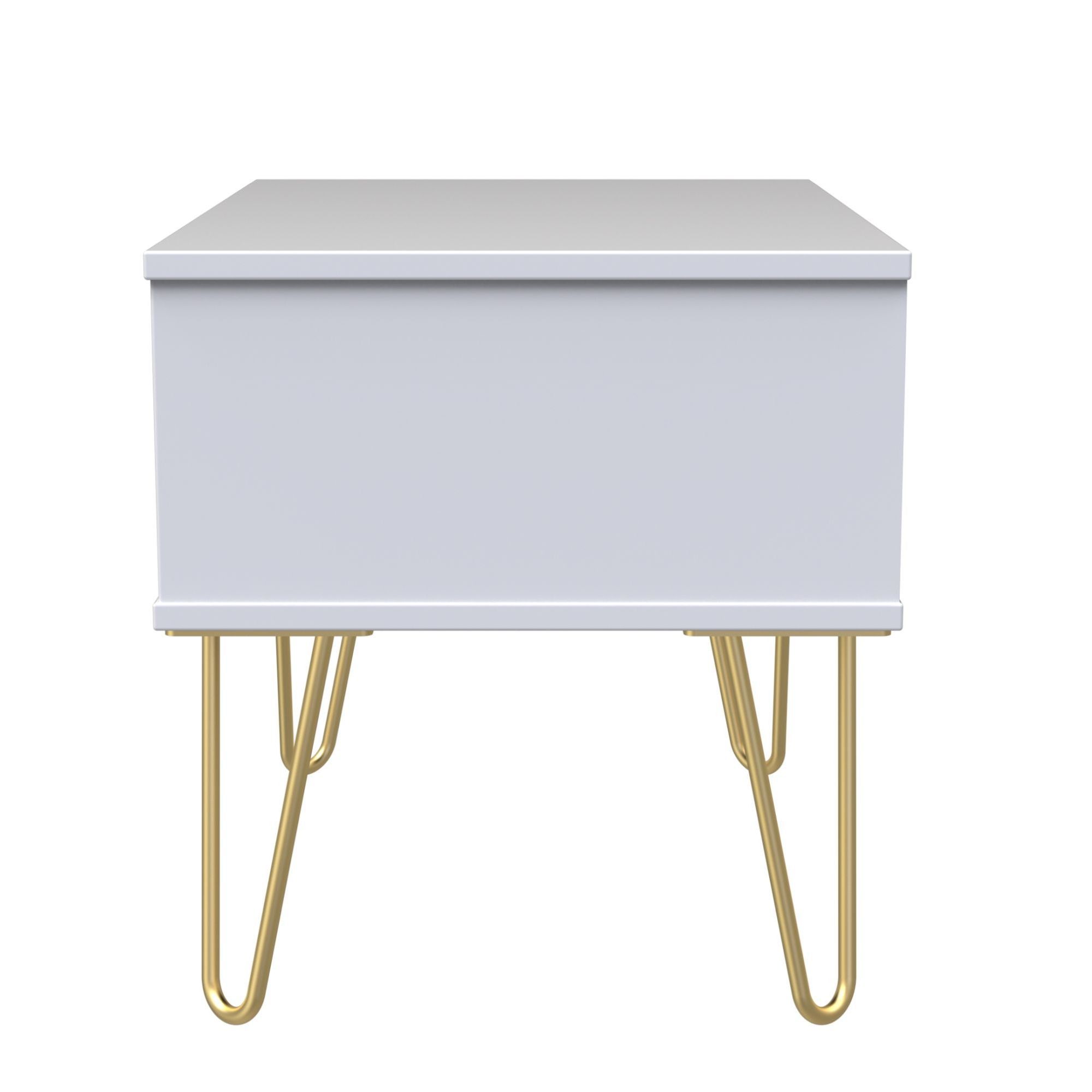 Diamond Ready assembled Matt white 1 Drawer Small Side table (H)410mm (W)575mm (D)395mm