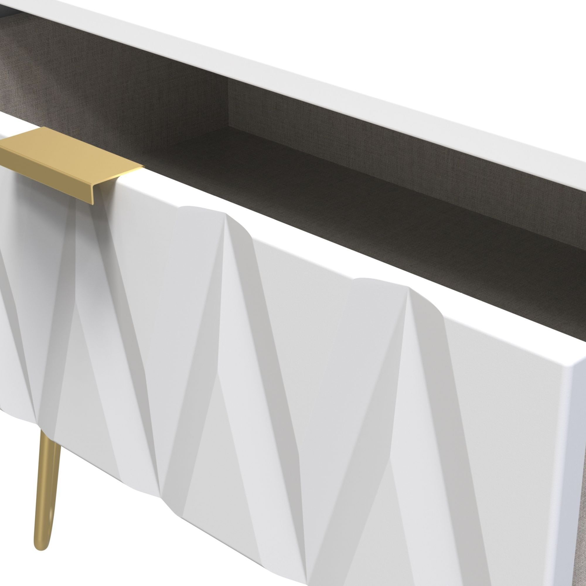 Diamond Ready assembled Matt white 1 Drawer Small Side table (H)410mm (W)575mm (D)395mm