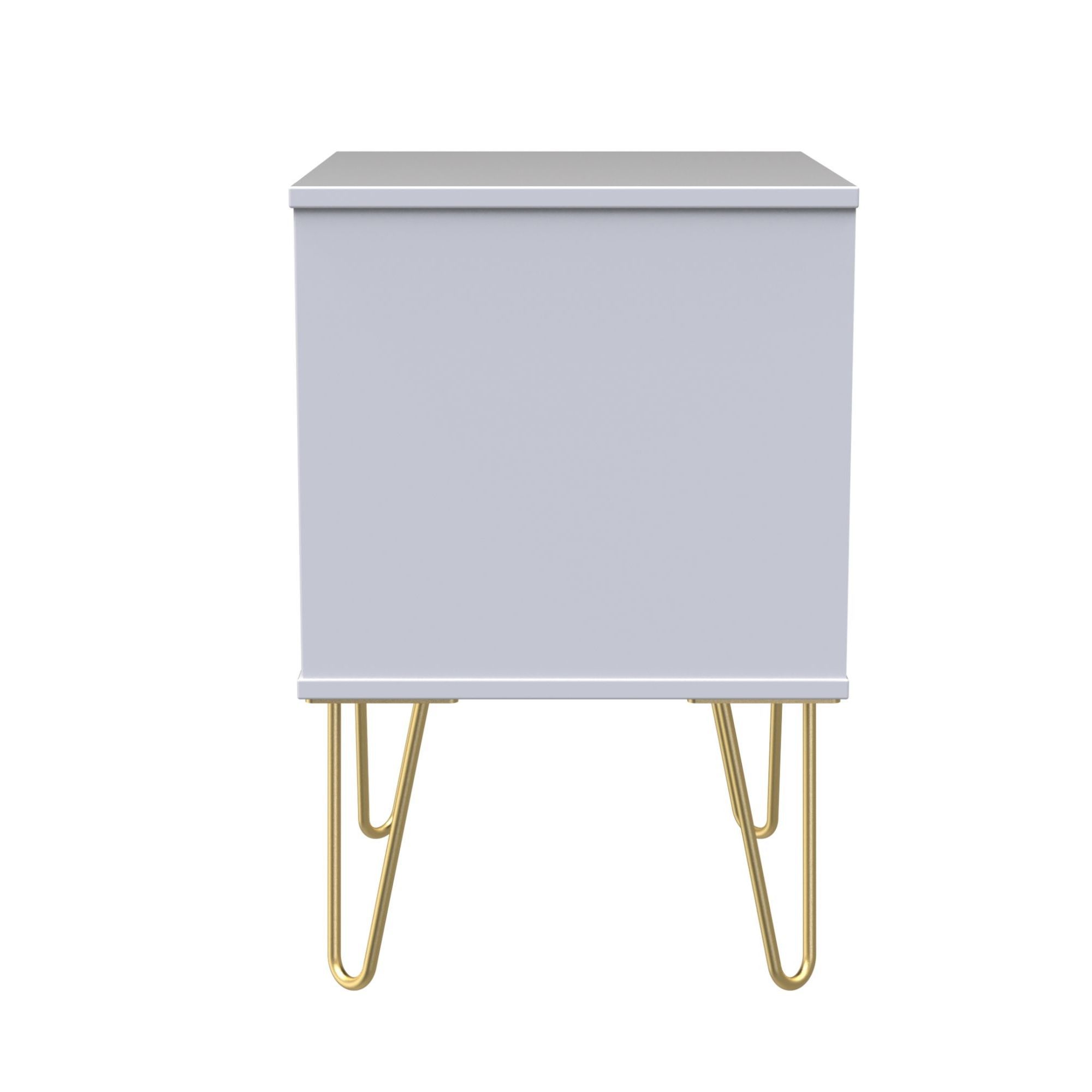 Diamond Ready assembled Matt white 2 Drawer Bedside chest (H)505mm (W)395mm (D)415mm