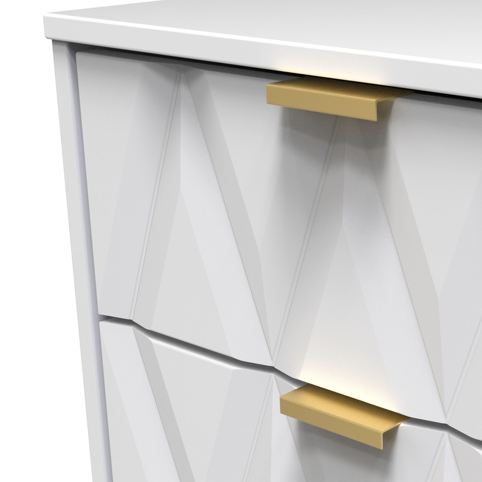 Diamond Ready assembled Matt white 2 Drawer Bedside chest (H)505mm (W)395mm (D)415mm