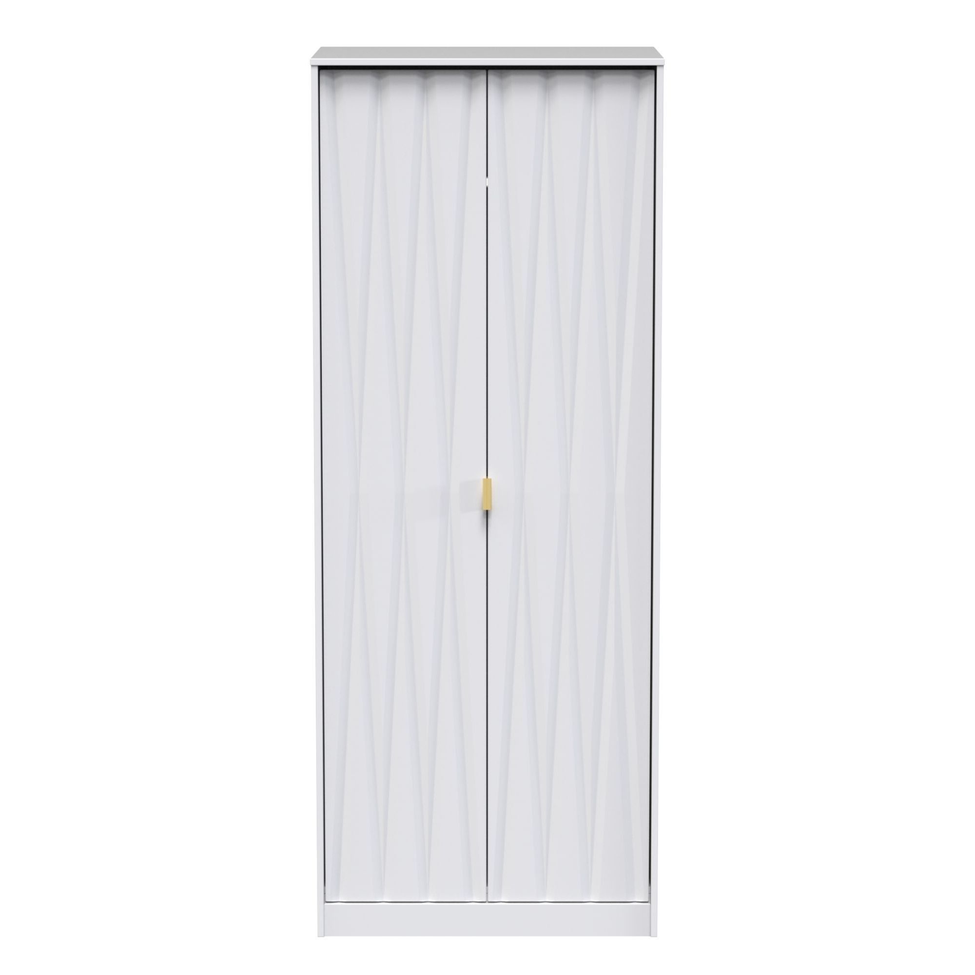 Diamond Ready assembled Modern Matt white Tall Double Wardrobe (H)1970mm (W)740mm (D)530mm