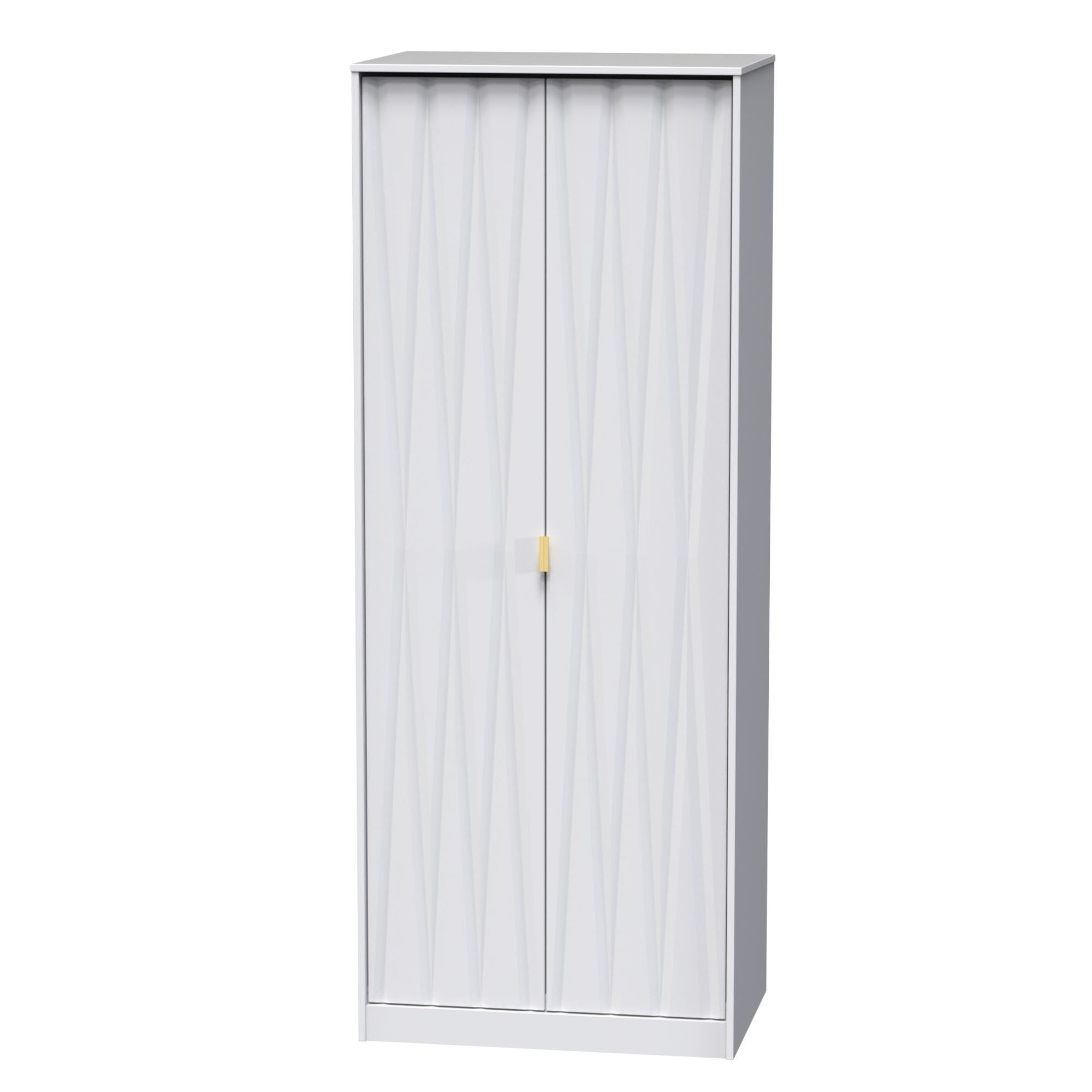 Diamond Ready assembled Modern Matt white Tall Double Wardrobe (H)1970mm (W)740mm (D)530mm