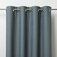 Digga Blue Diamond Unlined Eyelet Curtain (W)117cm (L)137cm, Single