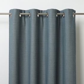 Digga Blue Diamond Unlined Eyelet Curtain (W)167cm (L)228cm, Single