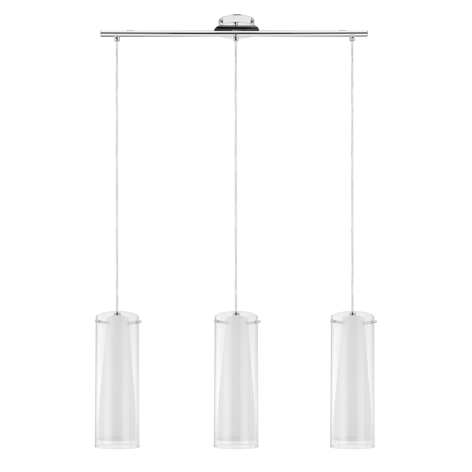 Dimonika White Chrome effect 3 Lamp Pendant ceiling light, (Dia)110mm