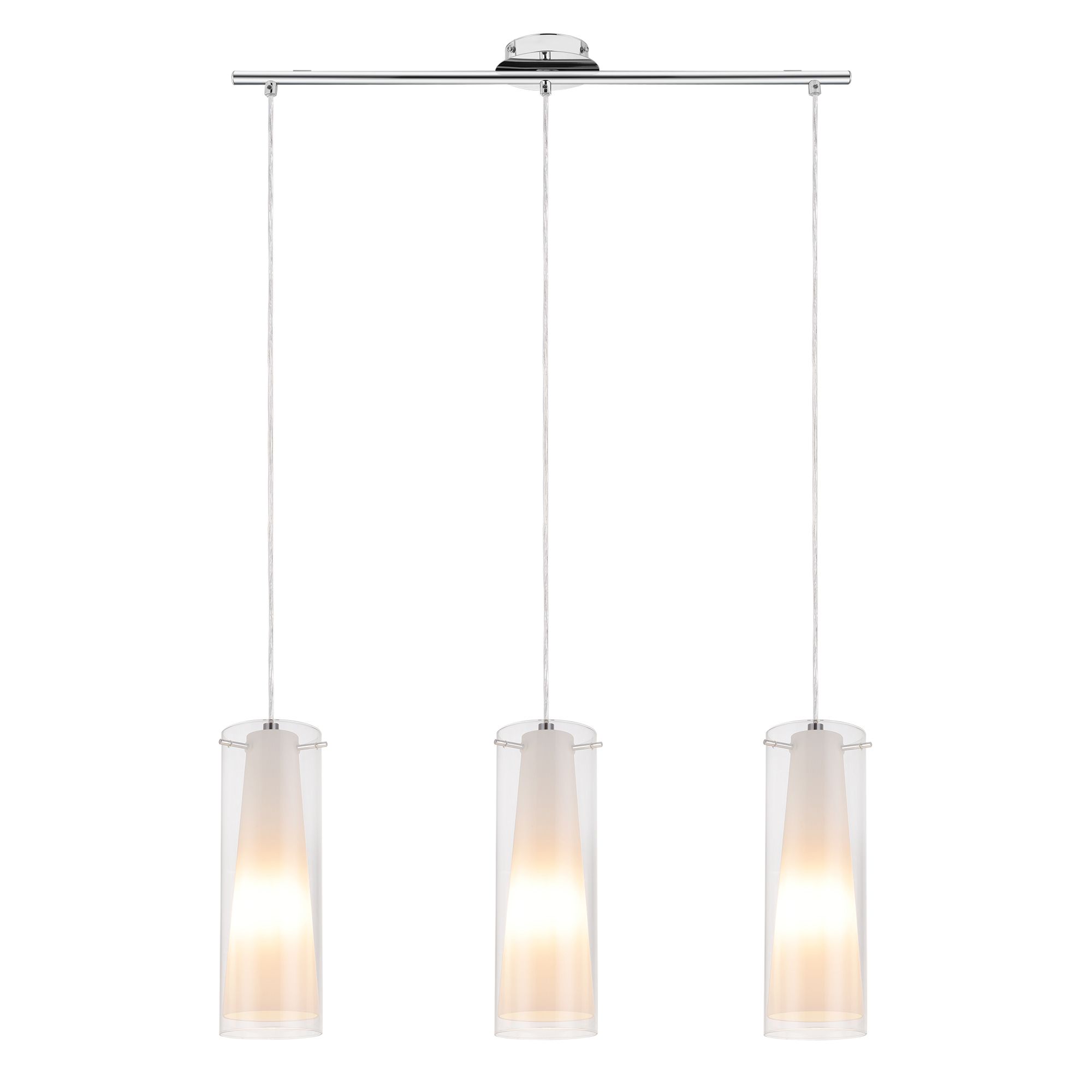 Dimonika White Chrome effect 3 Lamp Pendant ceiling light, (Dia)110mm