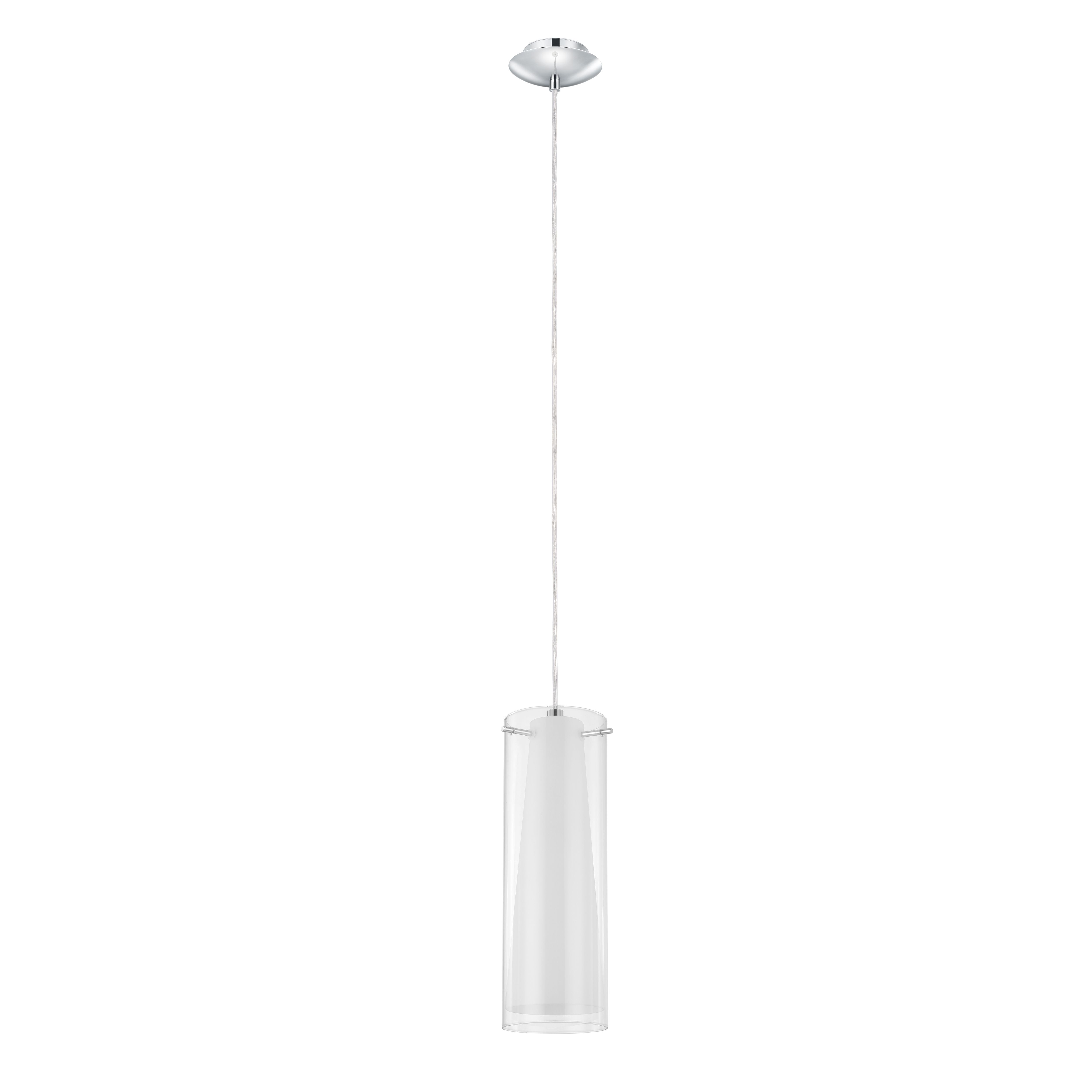 Dimonika White Chrome effect Pendant ceiling light, (Dia)110mm