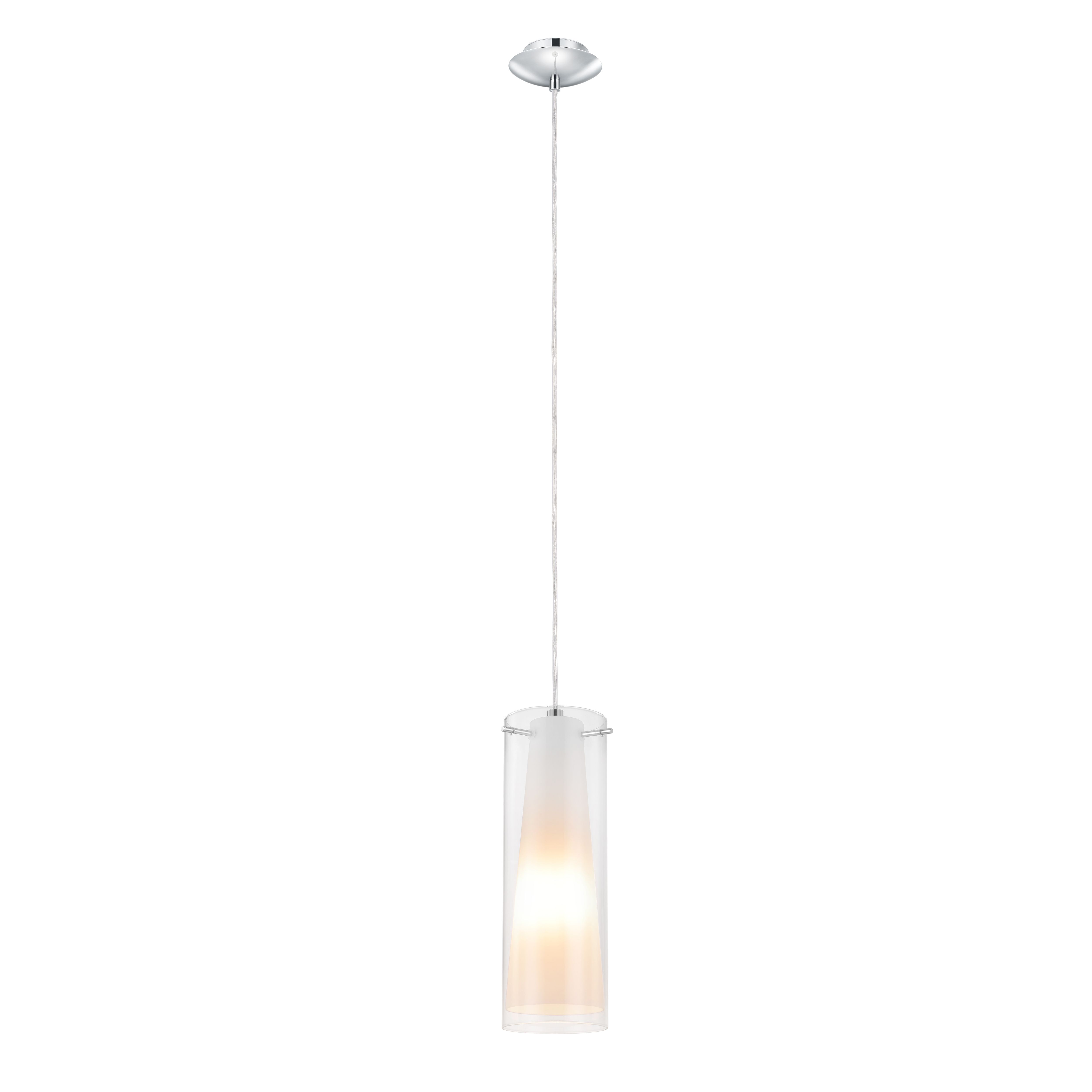 Dimonika White Chrome effect Pendant ceiling light, (Dia)110mm