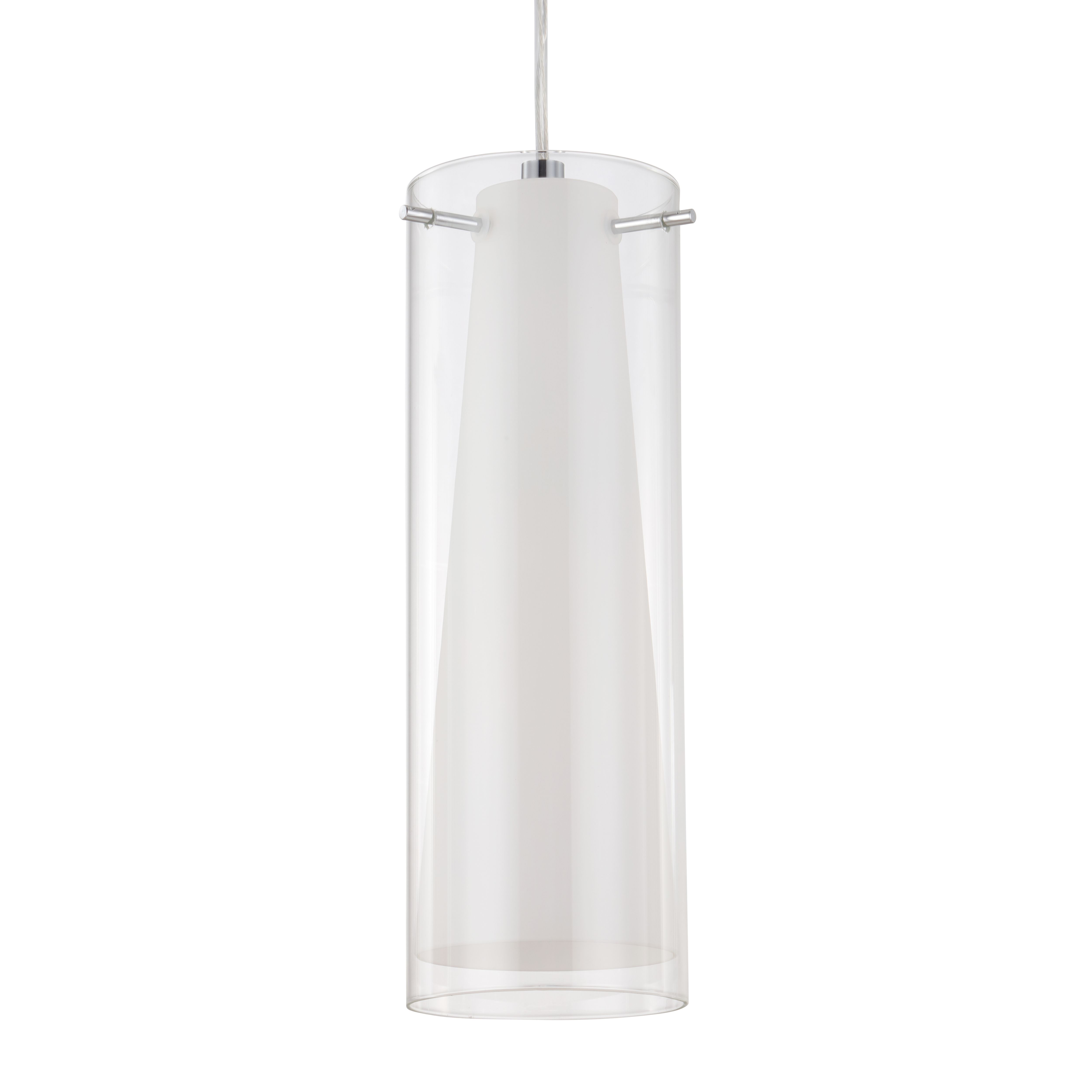Dimonika White Chrome effect Pendant ceiling light, (Dia)110mm