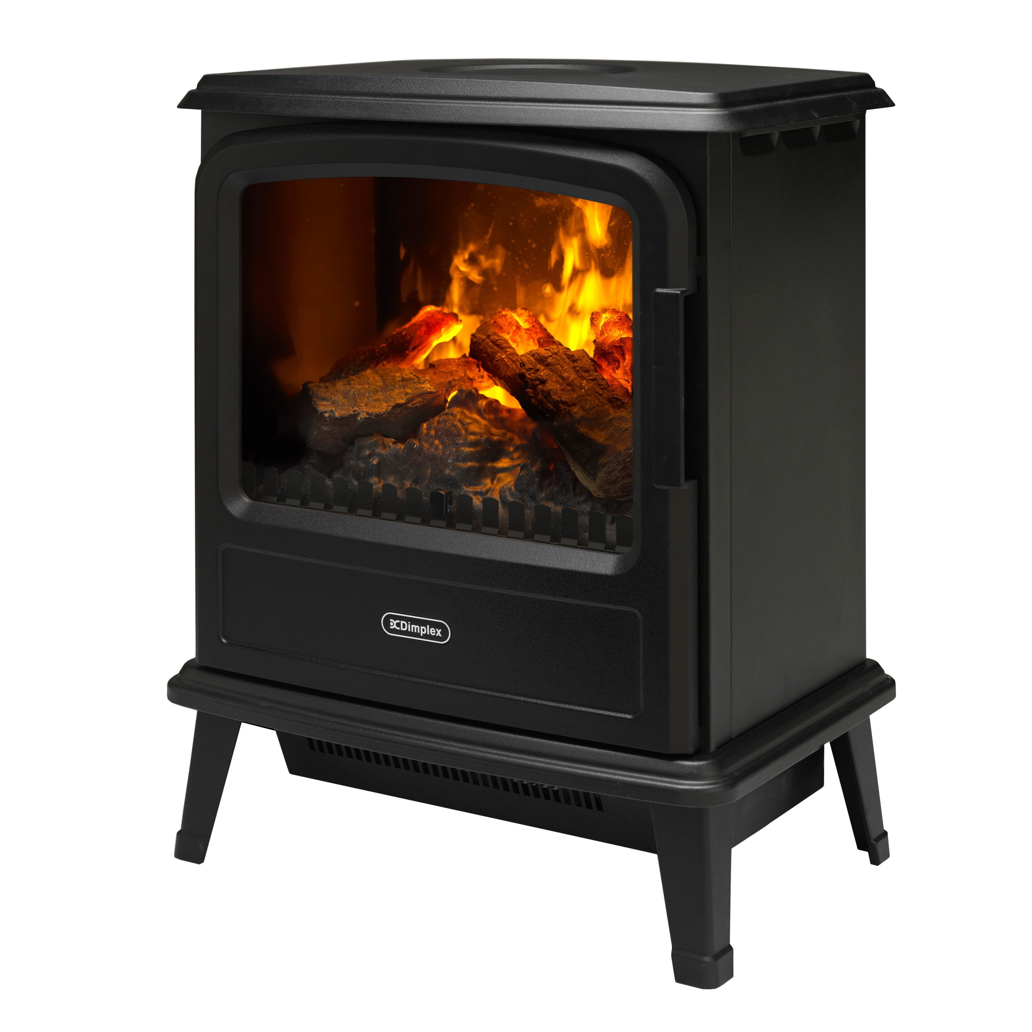 Dimplex Evandale 2000W Matt Black Cast iron effect Electric Stove