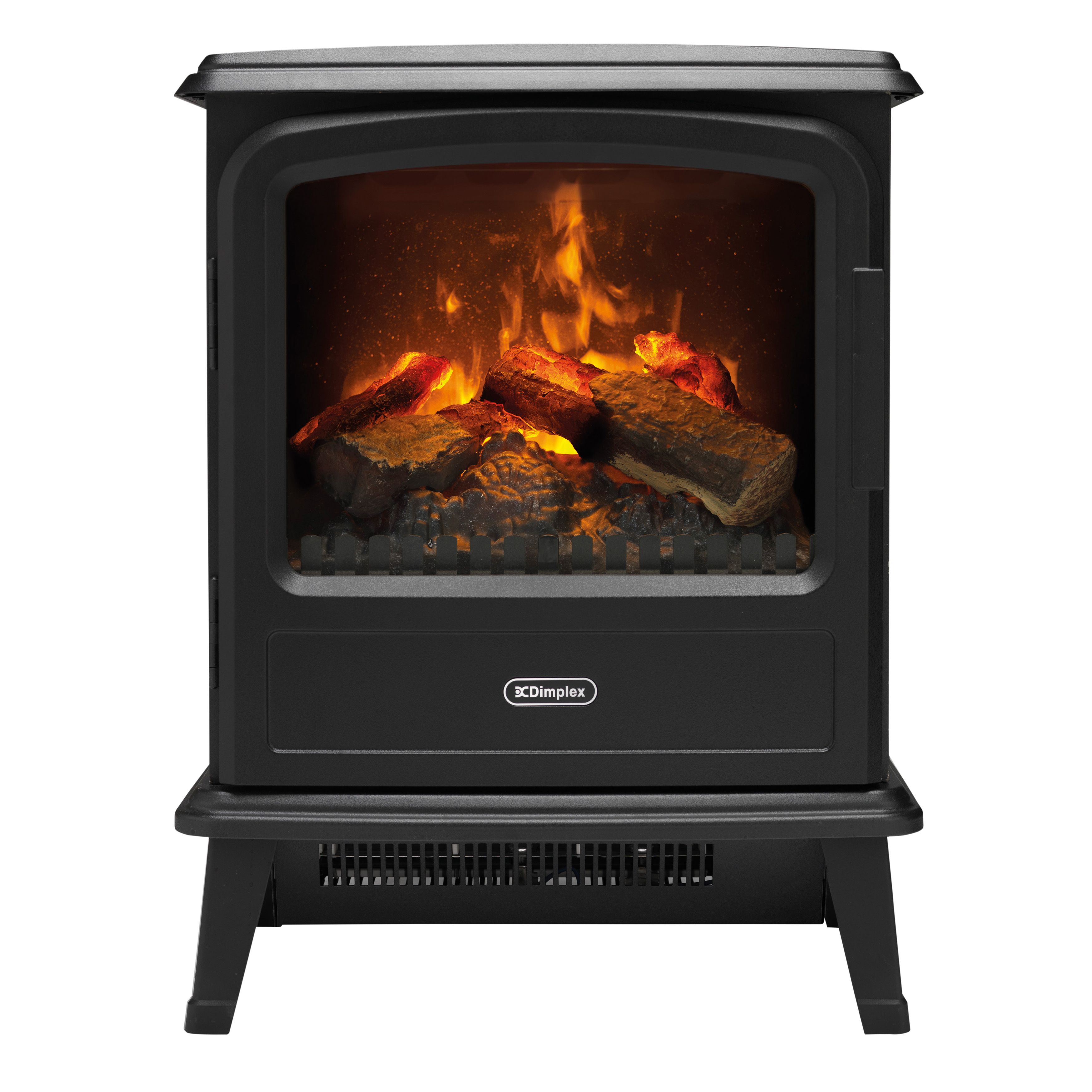 Dimplex Evandale 2000W Matt Black Cast iron effect Electric Stove