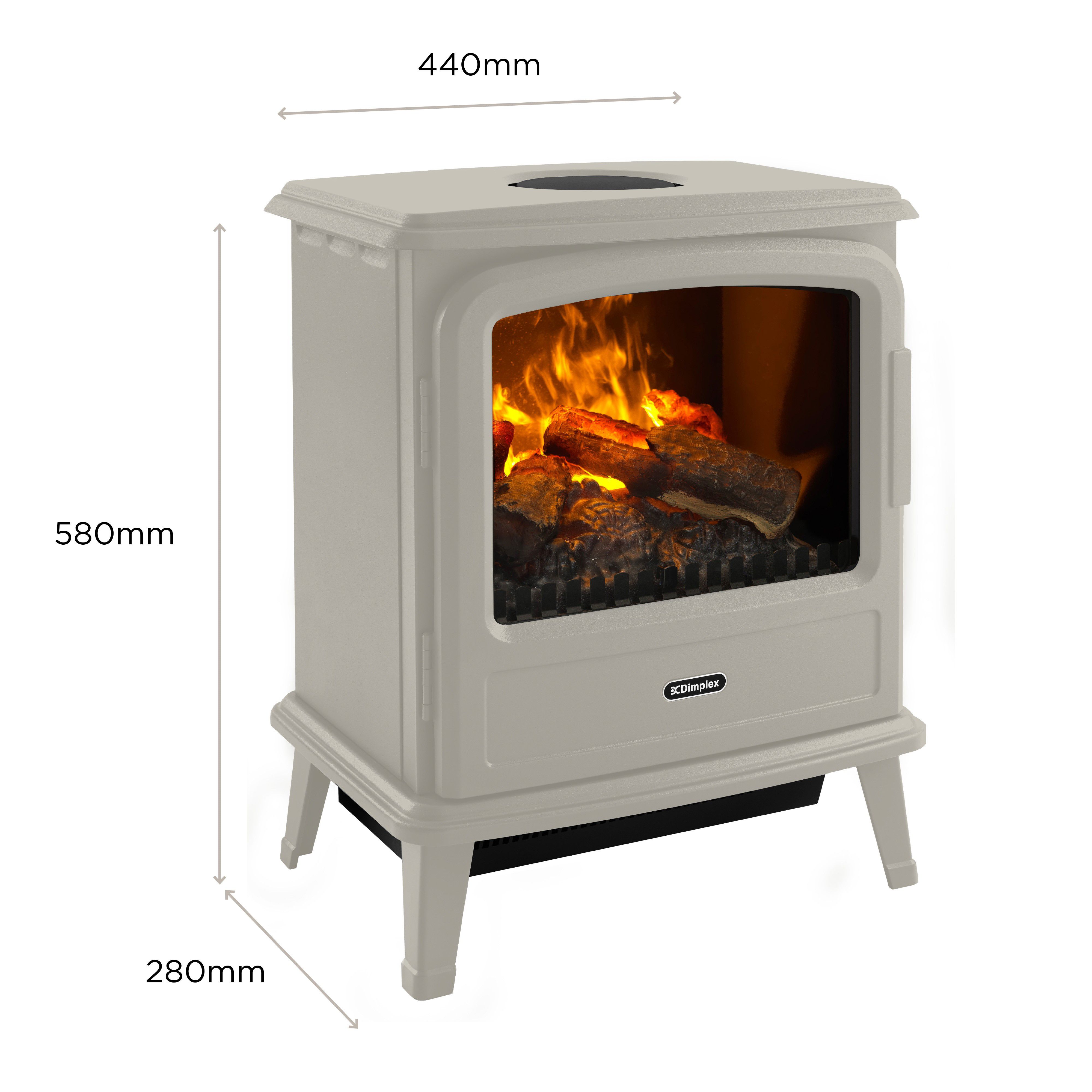 Dimplex Evandale 2000W Matt Pebble Cast iron effect Electric Stove