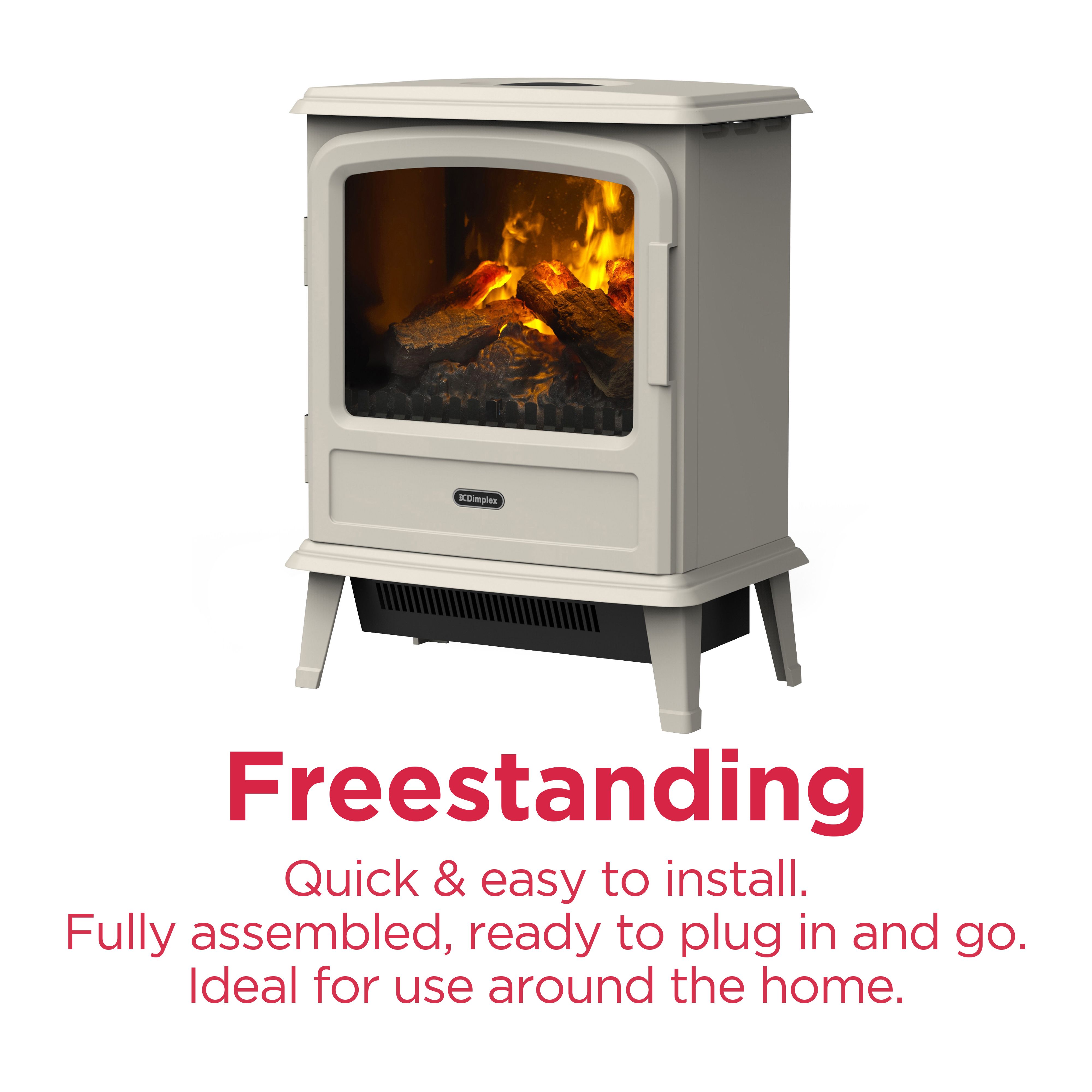 Dimplex Evandale 2000W Matt Pebble Cast iron effect Electric Stove
