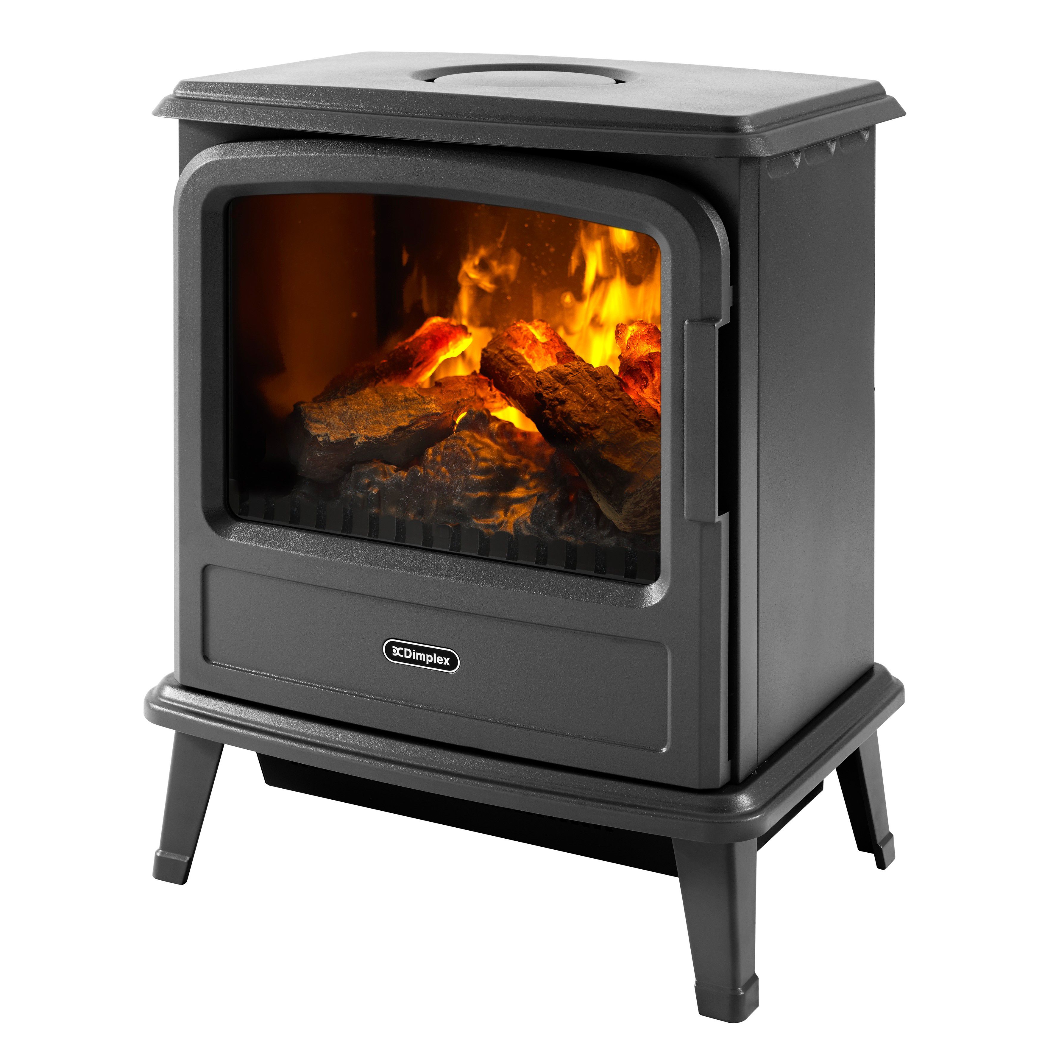 Dimplex Evandale 2000W Matt Slate grey Cast iron effect Electric Stove