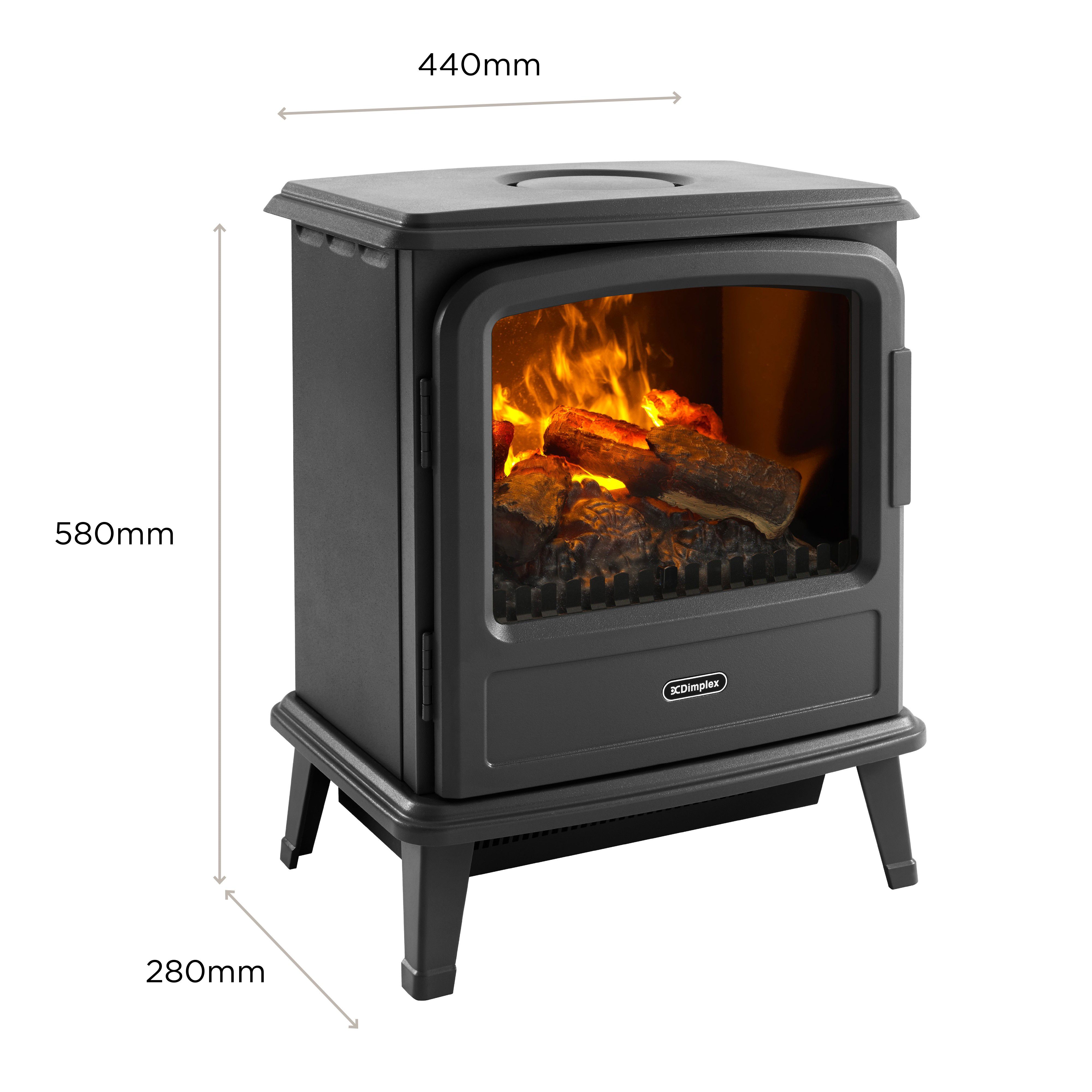 Dimplex Evandale 2000W Matt Slate grey Cast iron effect Electric Stove