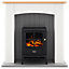 Dimplex Oakmead optiflame White & grey Ivory effect LCD electric stove suite