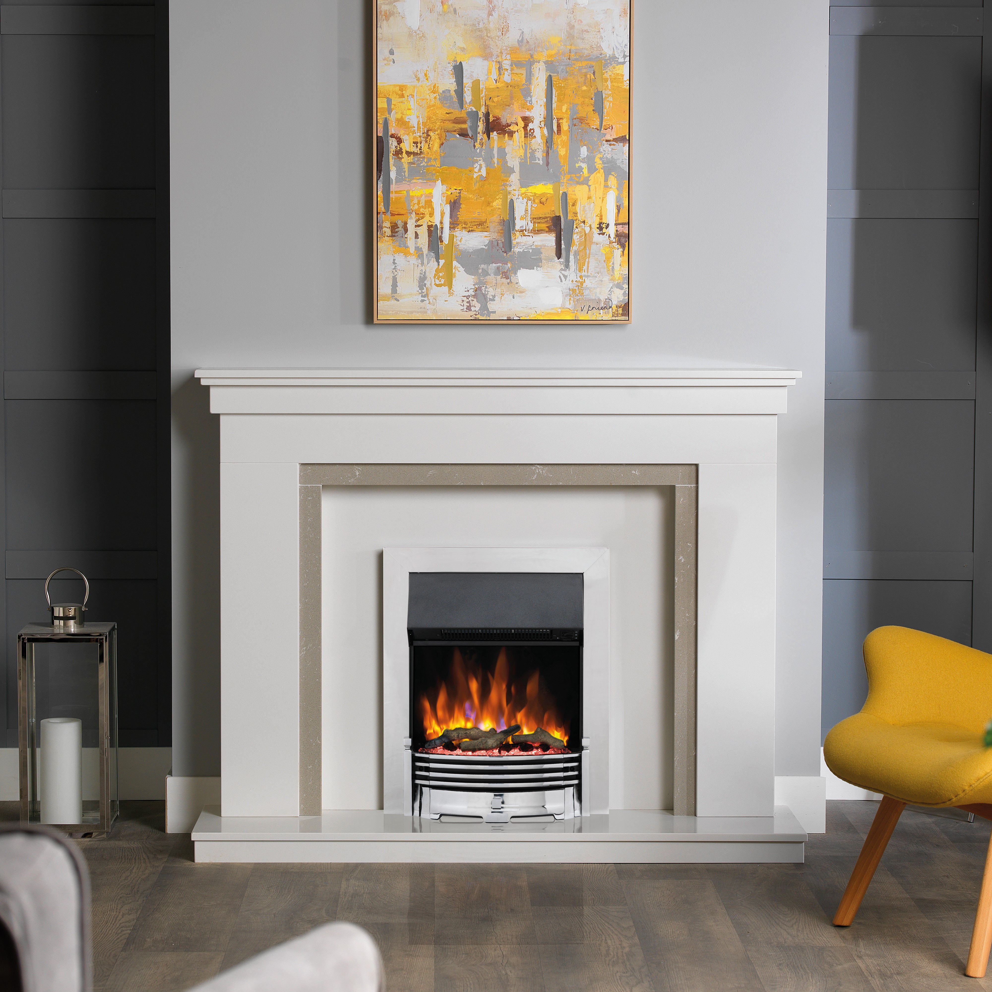 Dimplex Optiflame 2kW Chrome effect Electric Fire