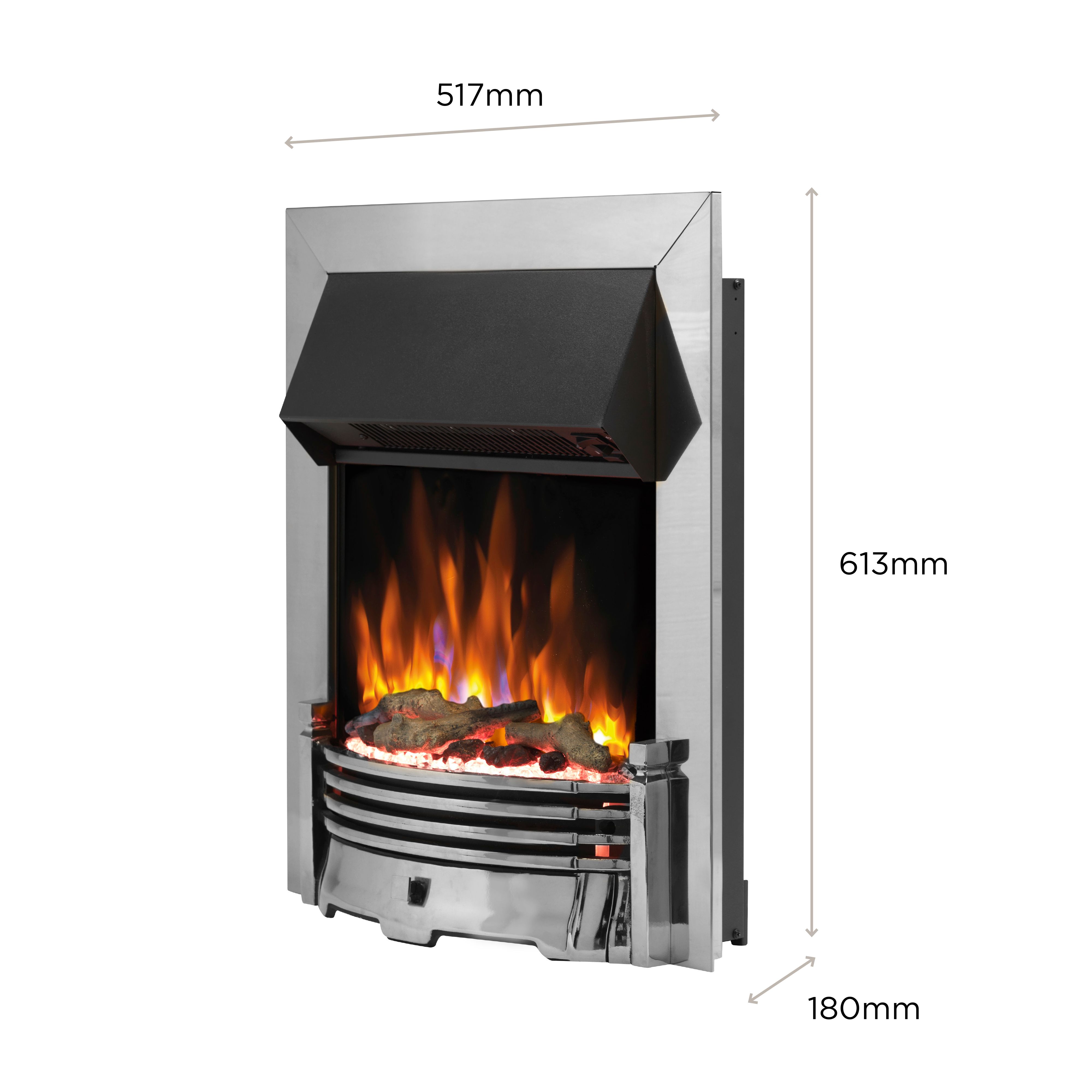 Dimplex Optiflame 2kW Chrome effect Electric Fire