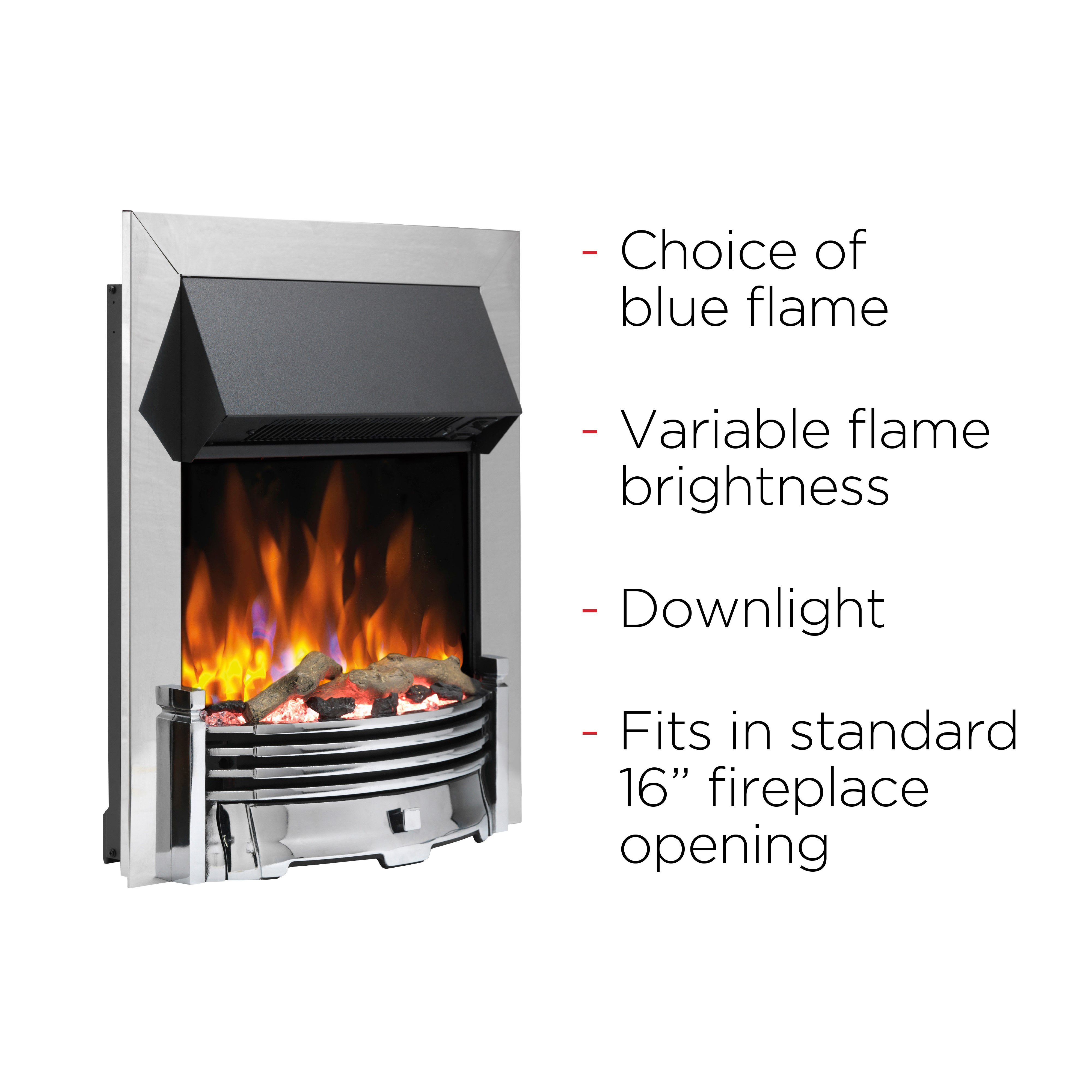Dimplex Optiflame 2kW Chrome effect Electric Fire