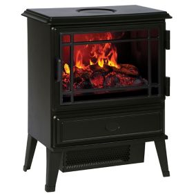 Dimplex Optimyst 2000W Matt Black Cast iron effect Electric Stove (H)620mm (W)480mm