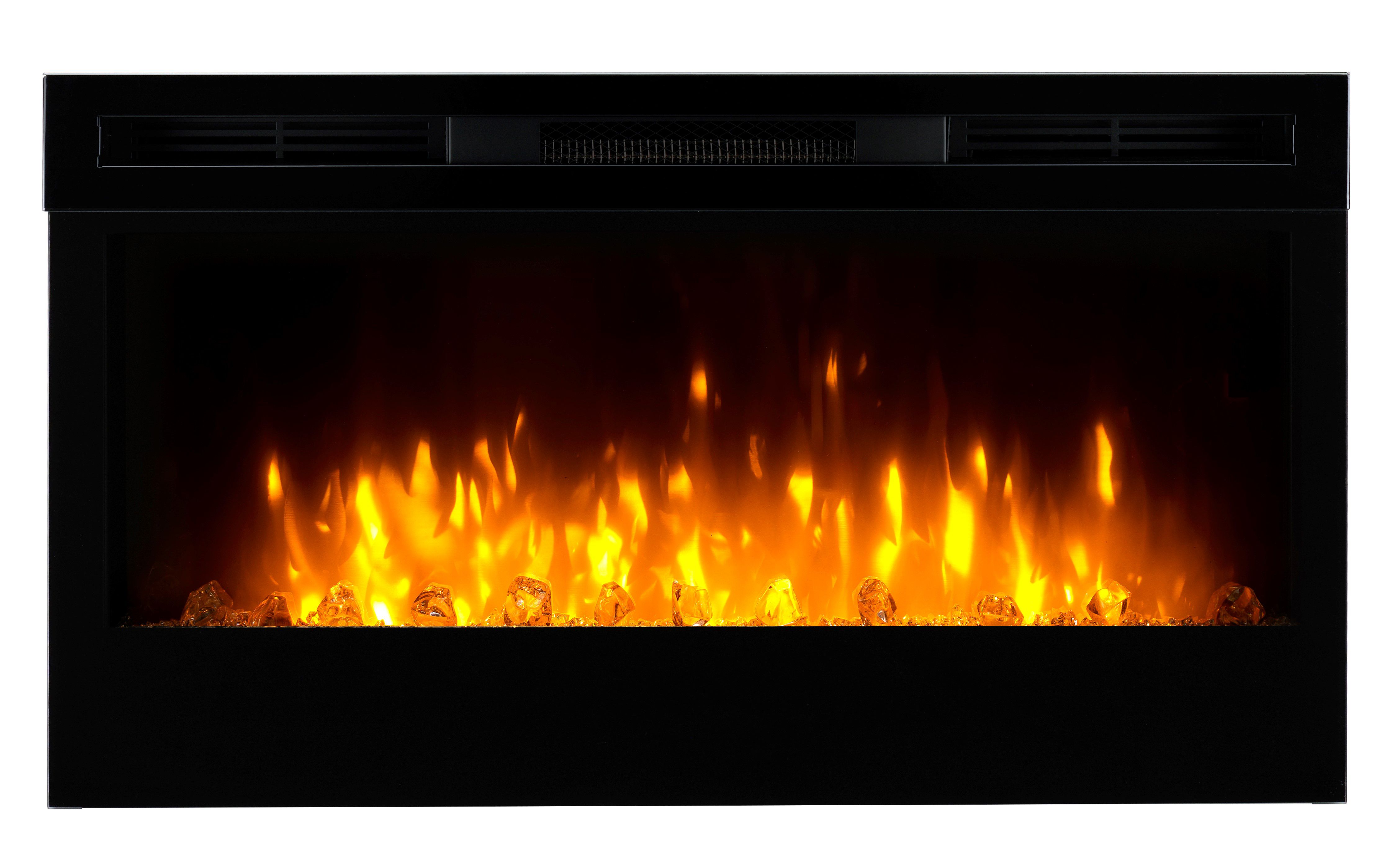 Dimplex Prism 34 1.1kW Gloss Black Glass effect Electric Fire