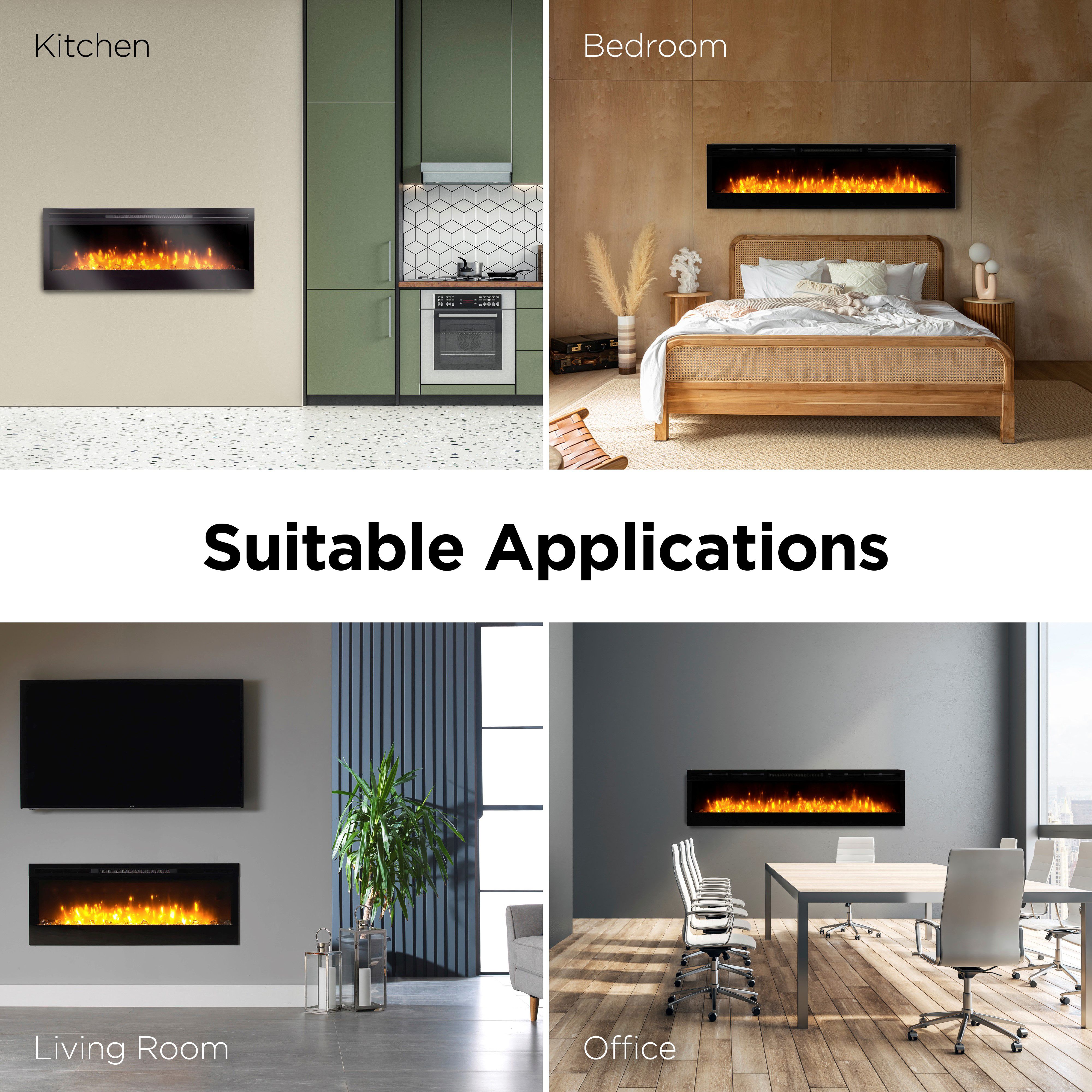 Dimplex Prism 34 1.1kW Gloss Black Glass effect Electric Fire