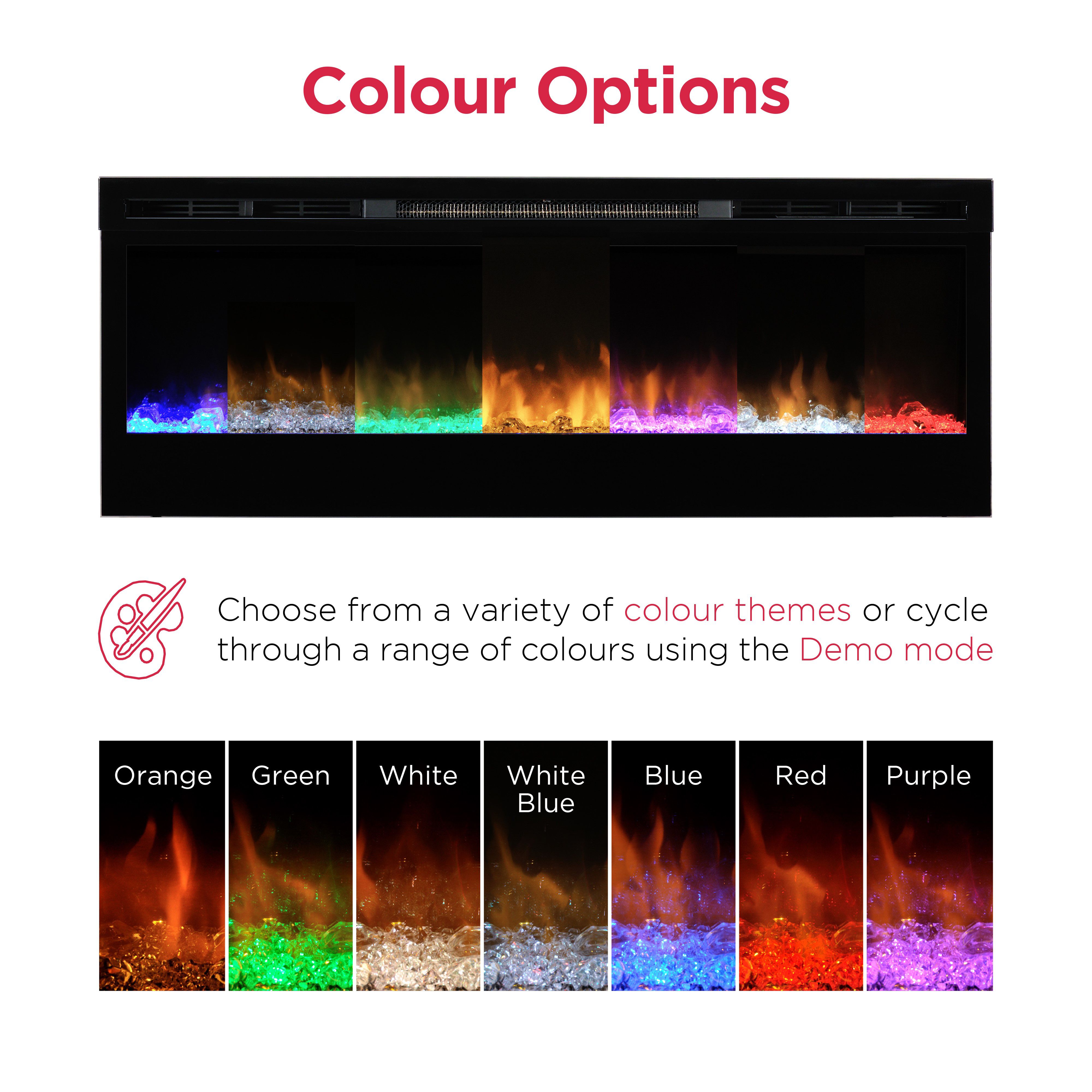 Dimplex Prism 34 1.1kW Gloss Black Glass effect Electric Fire