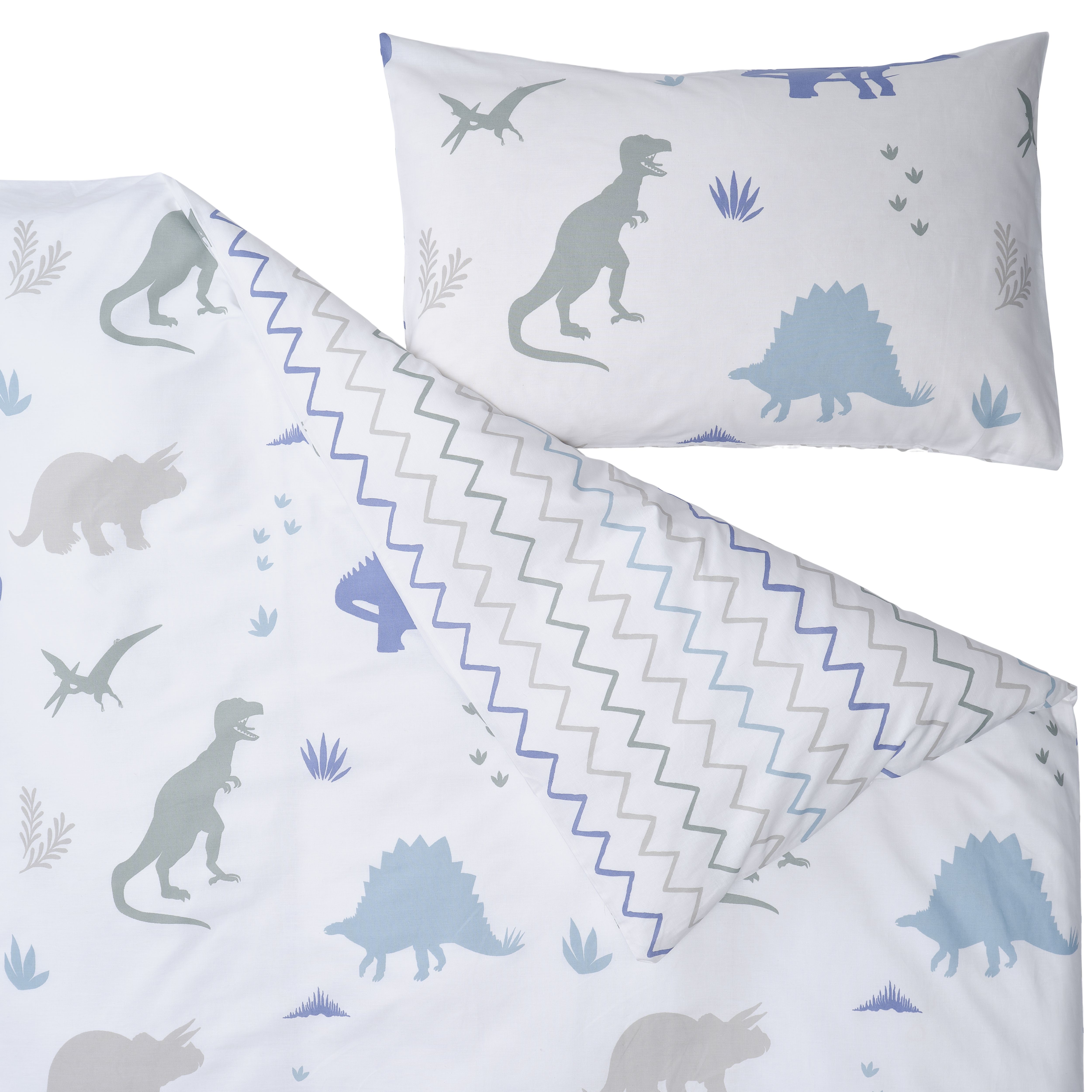 Dinosaur Multicolour Single Duvet cover & pillow case set