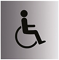 Disabled symbol Silver effect Self-adhesive labels, (H)100mm (W)100mm