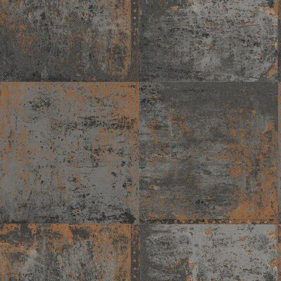 Distressed metal panel Metallic effect Smooth Wallpaper