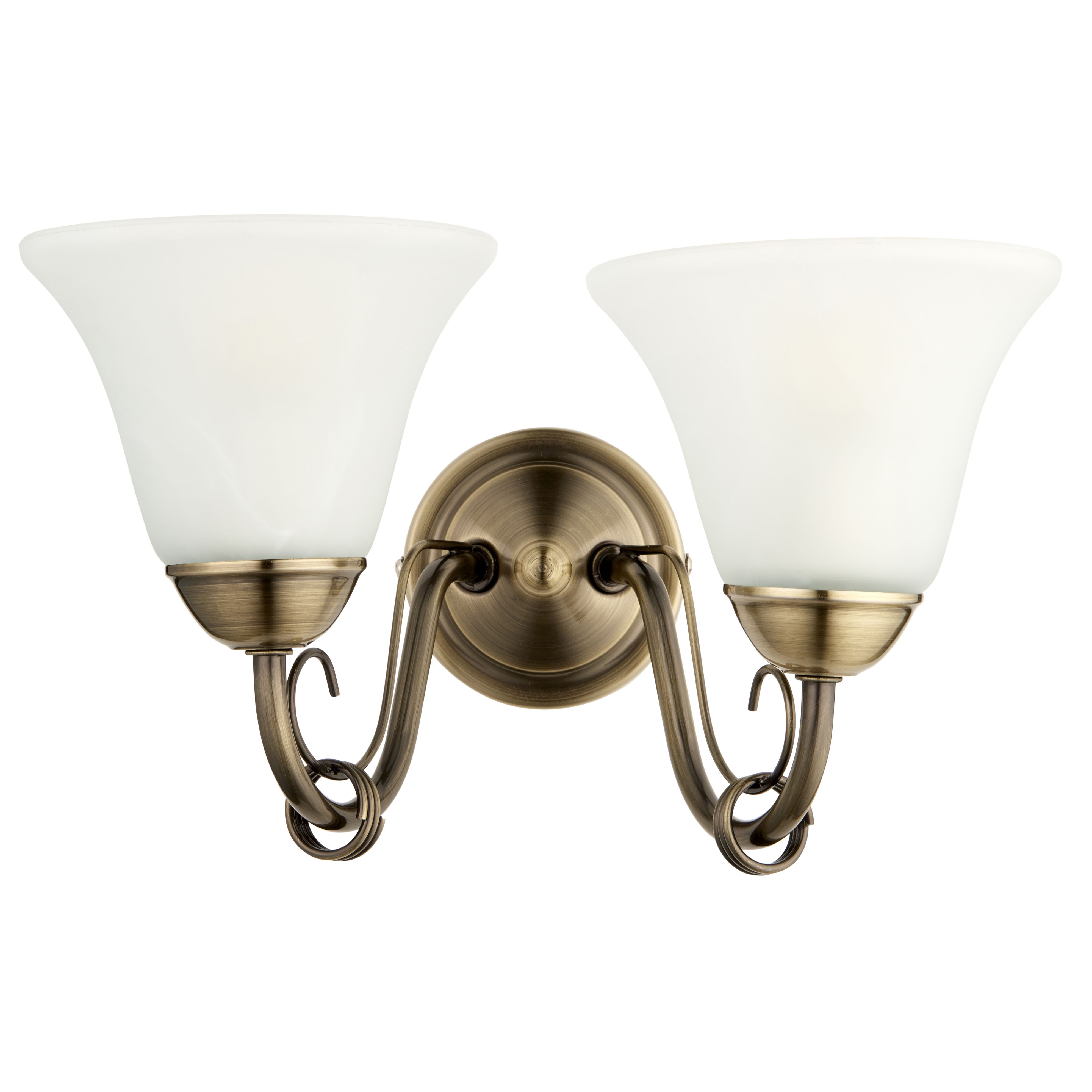 Dives Antique brass effect Double Wall light