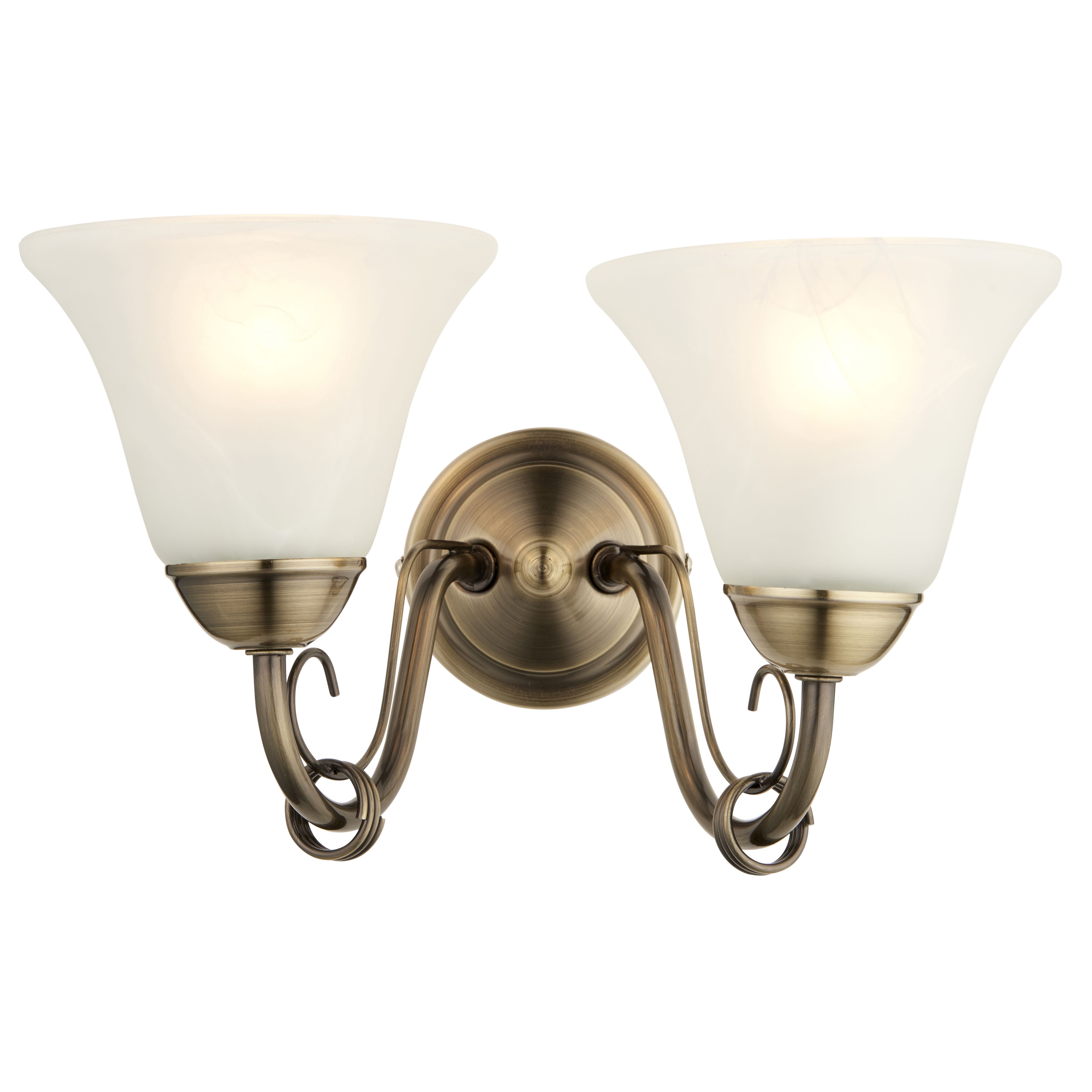 Dives Antique brass effect Double Wall light