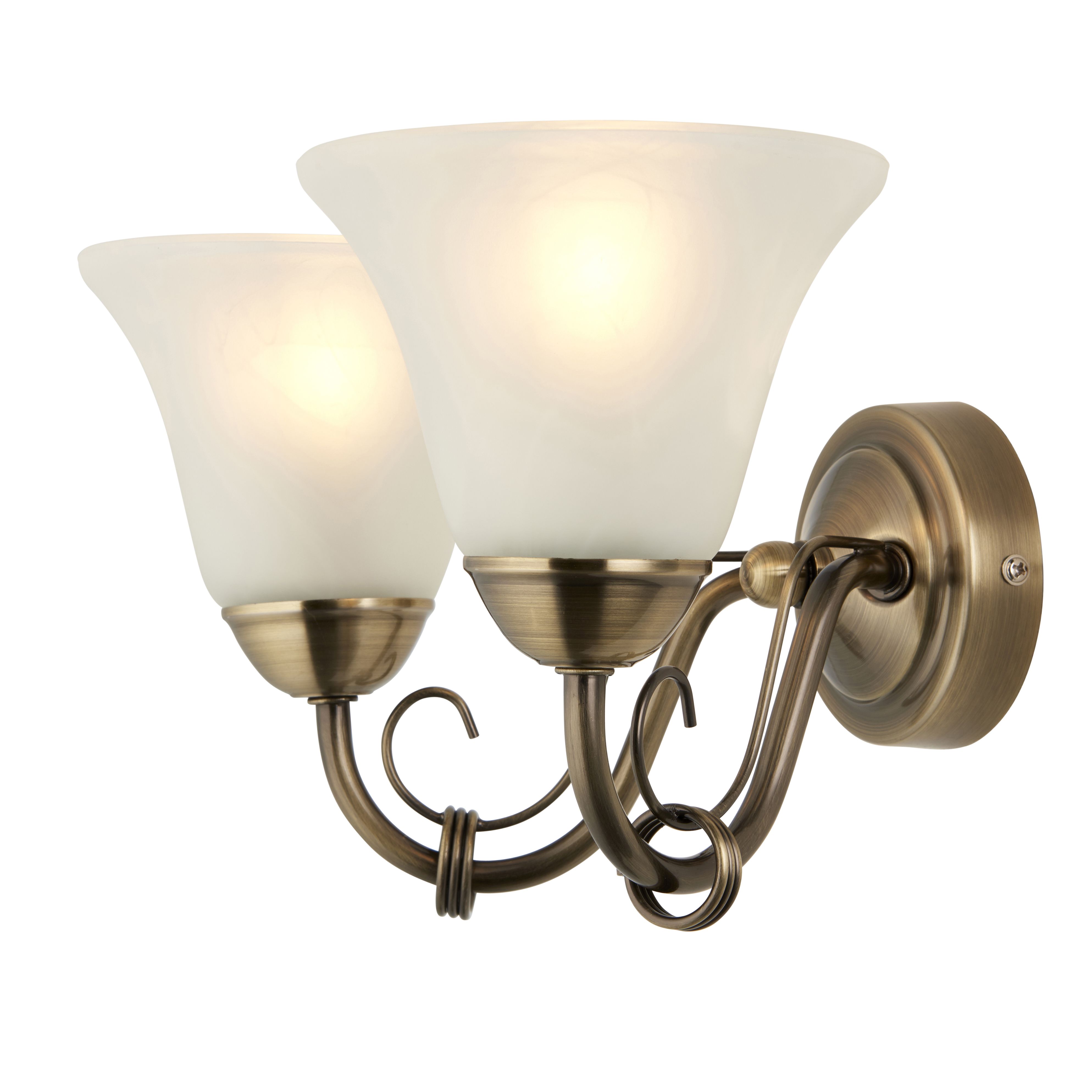 Dives Antique brass effect Double Wall light