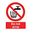 Do not drink Self-adhesive labels, (H)100mm (W)100mm