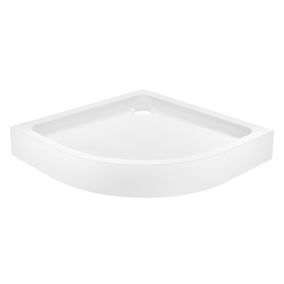 Dommel Gloss White Quadrant Corner drain Shower tray (L)80cm (W)80cm (H)15cm