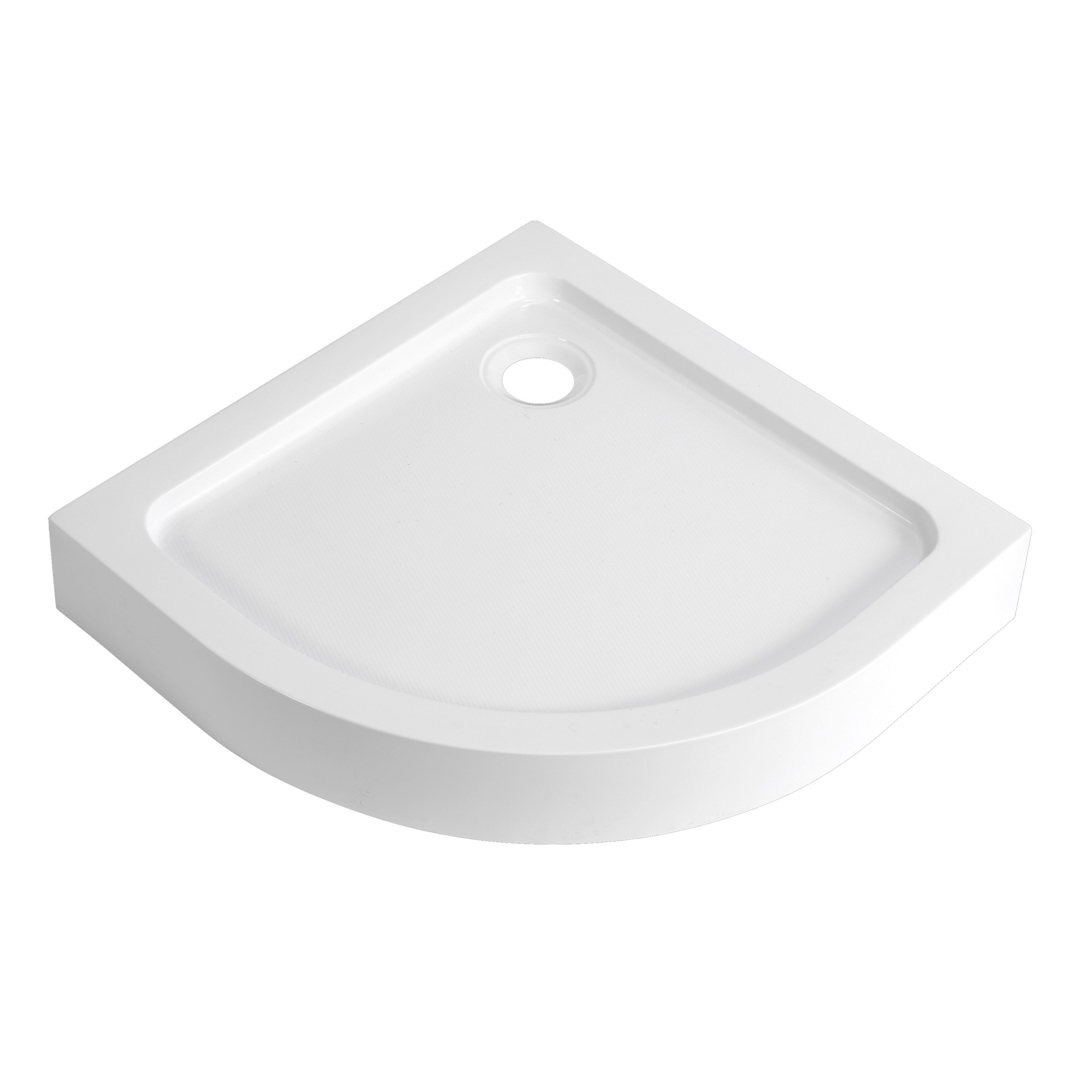 Dommel Gloss White Quadrant Corner drain Shower tray (L)80cm (W)80cm (H)15cm