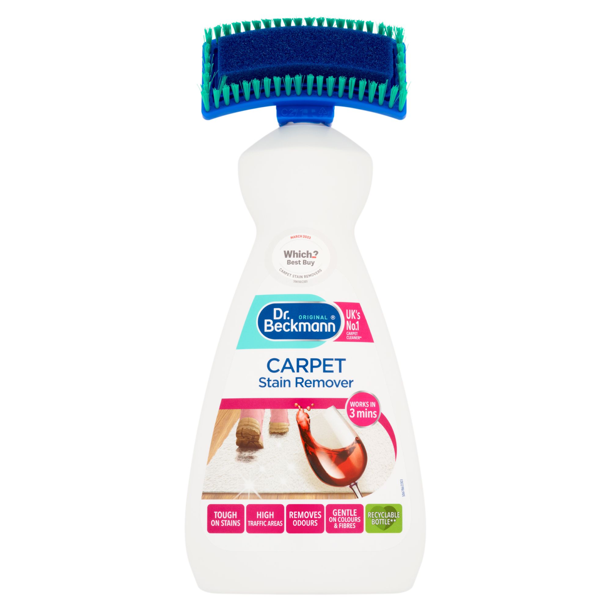Dr Beckmann Carpet Stain remover, 650ml Bottle with applicator brush