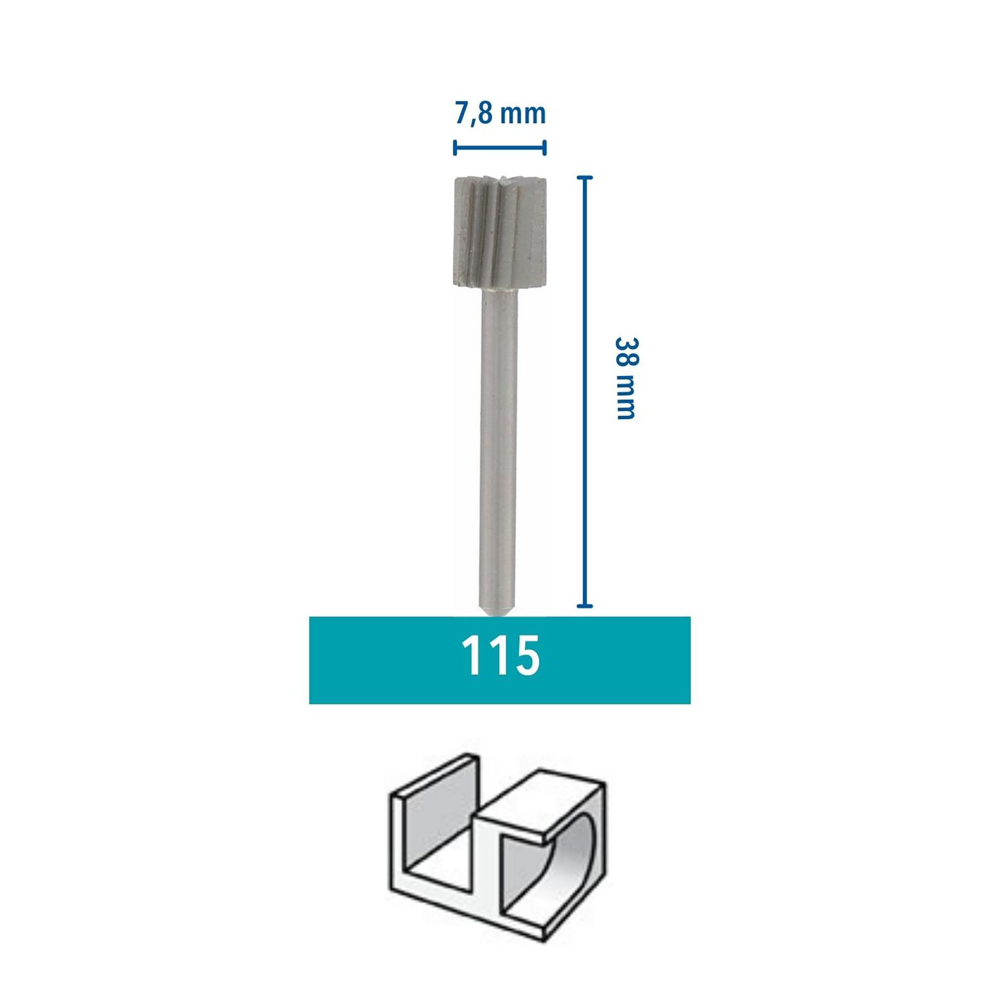 Dremel 3.2mm Steel High speed cutter (Dia)7.8mm, Pack of 2
