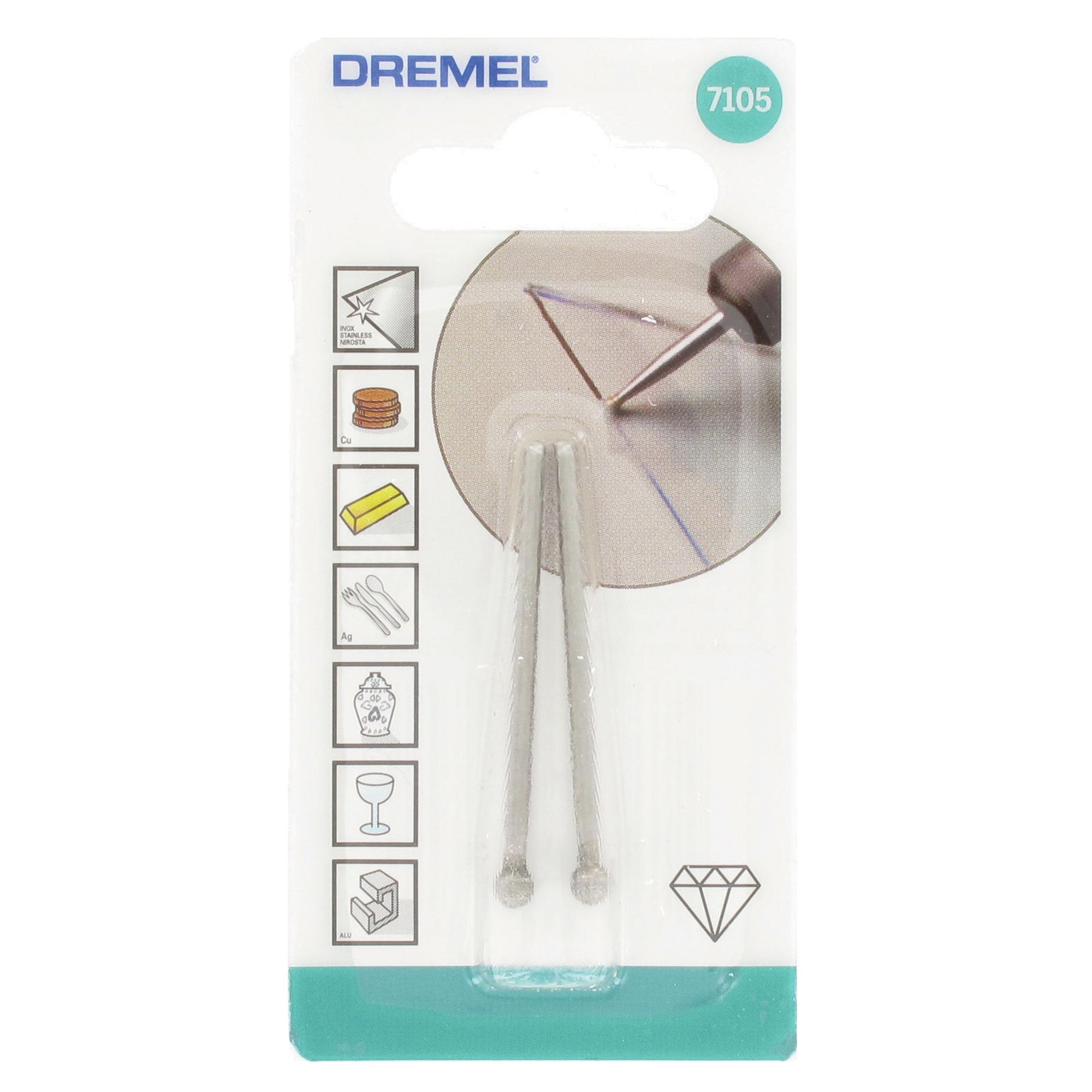 Dremel 4.4mm Diamond wheel point 7105, Pack of 2