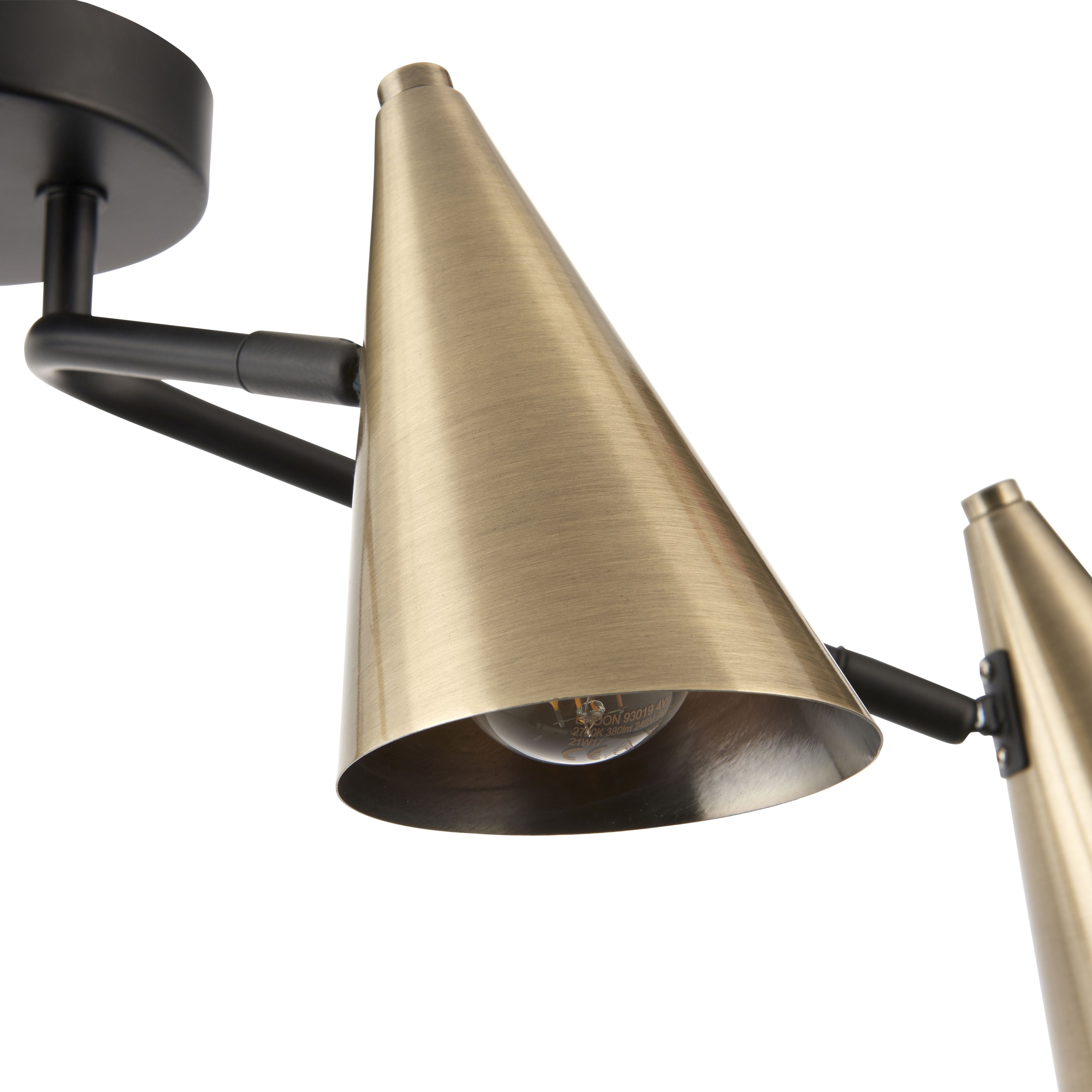 Dual Matt Steel Black 4 Lamp Ceiling light