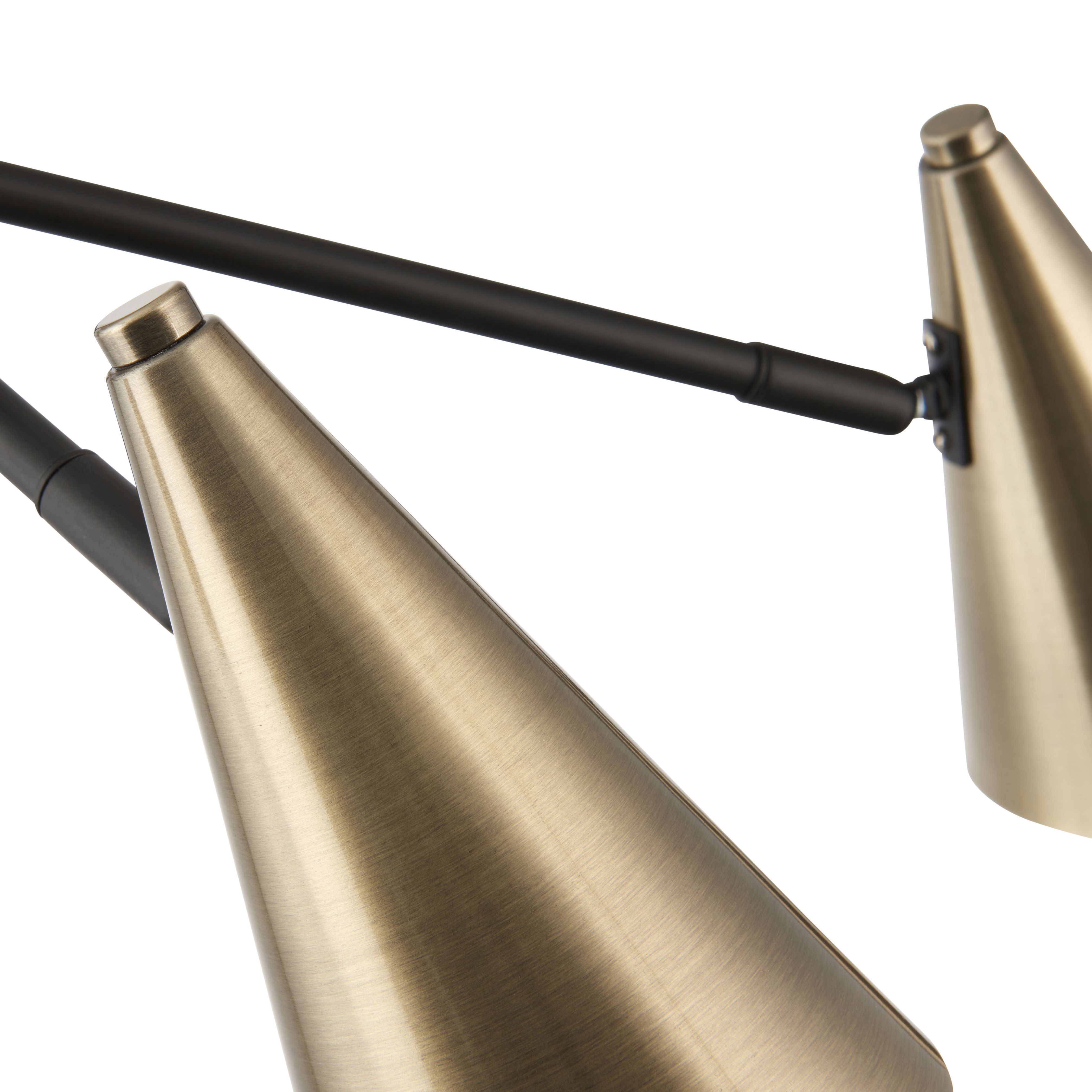 Dual Matt Steel Black 4 Lamp Ceiling light