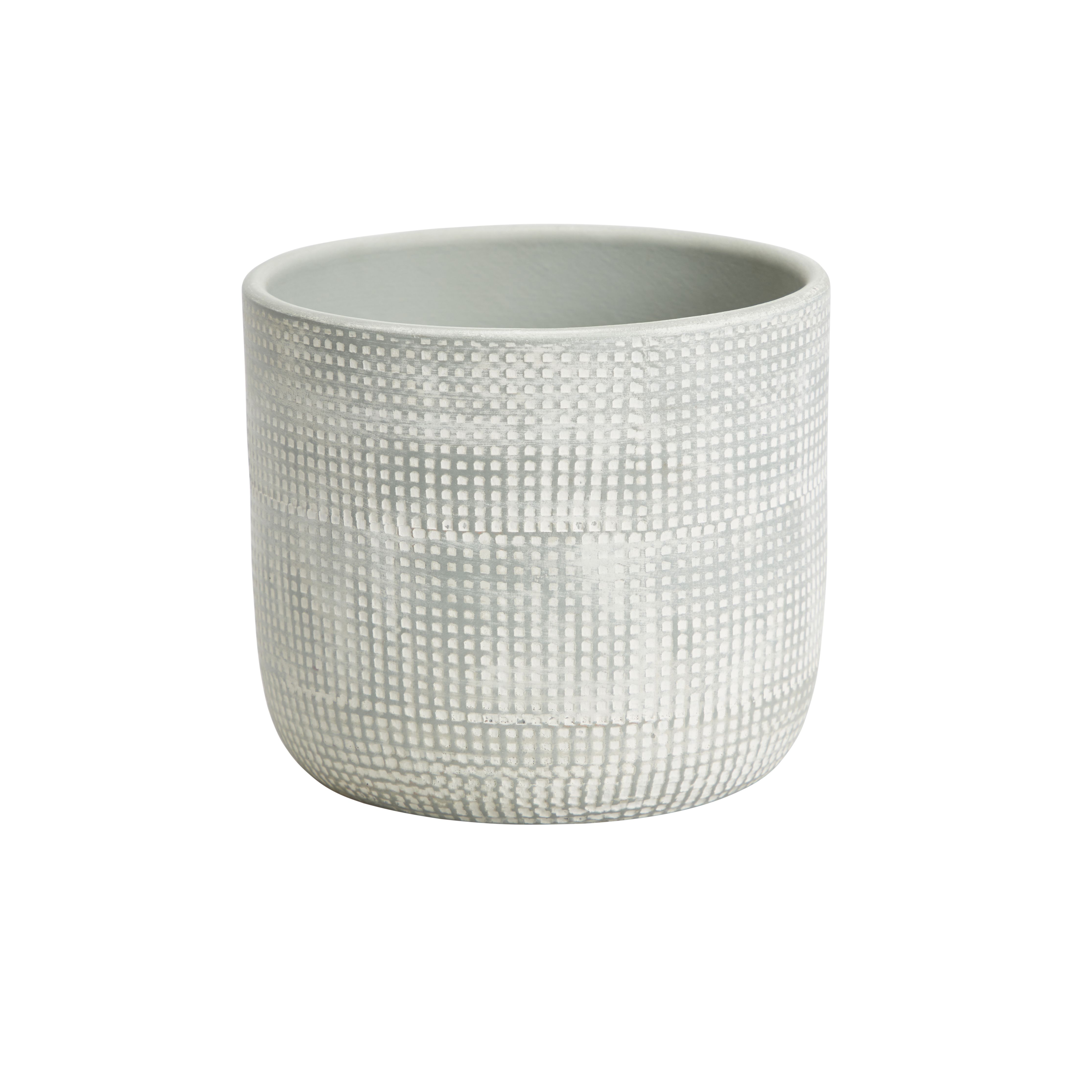 Duck egg Clay Dotted Circular Plant pot (Dia)12cm