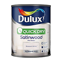 Dulux Blossom white Satinwood Metal & wood paint, 750ml