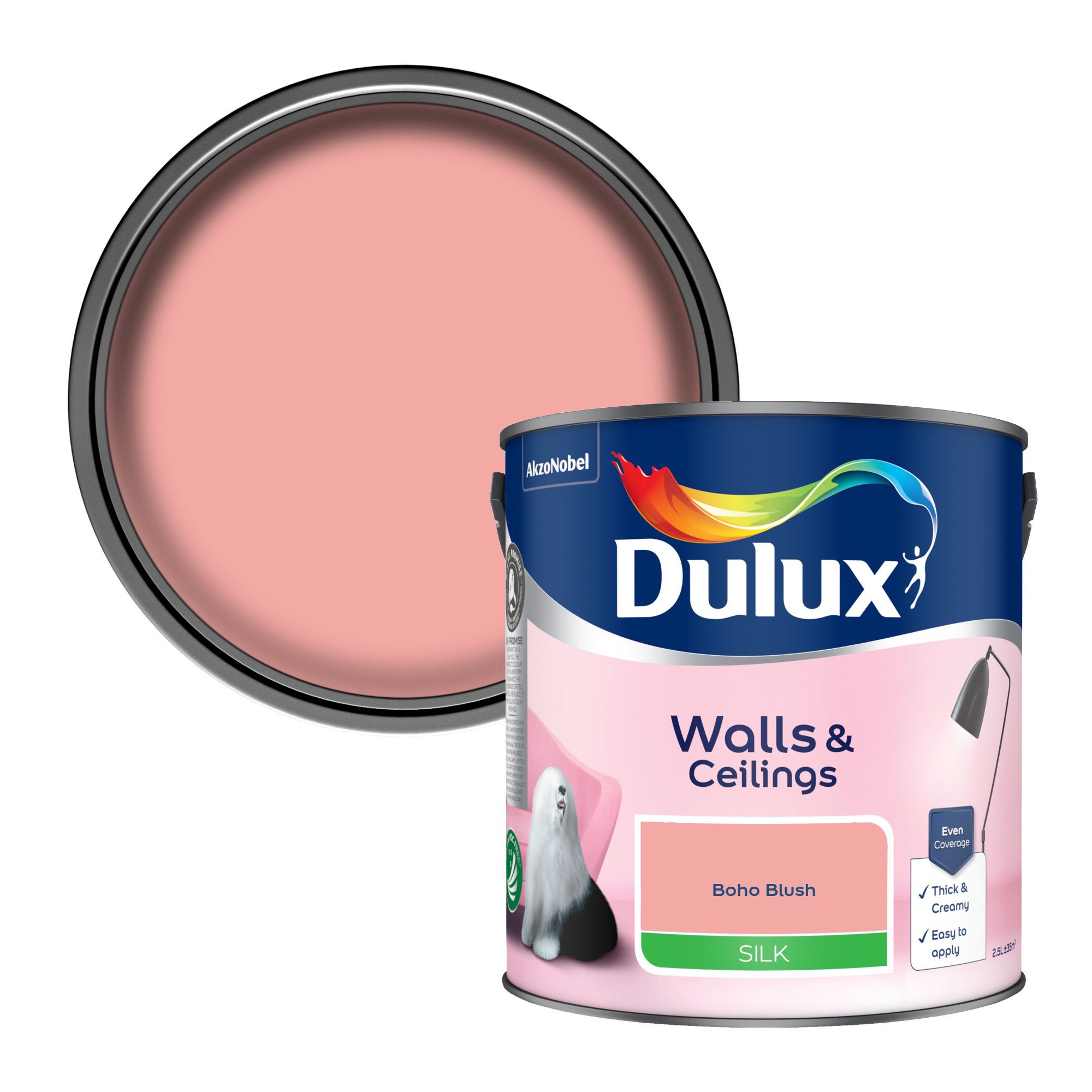 Dulux Boho Blush Silk Wall & ceiling Emulsion paint, 2.5L