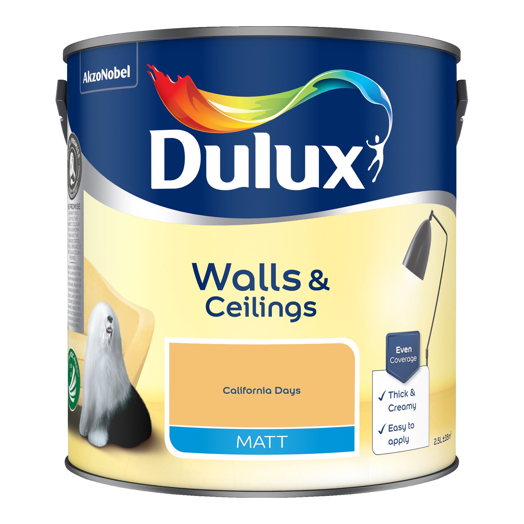 Dulux California Days Matt Wall & ceiling Emulsion paint, 2.5L