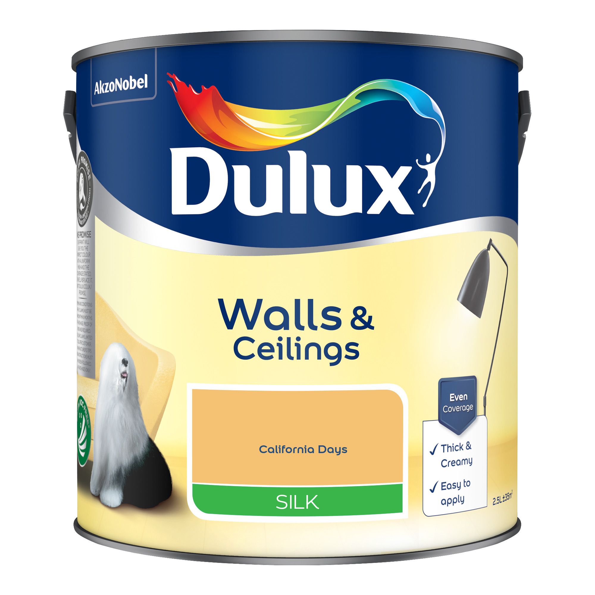 Dulux California Days Silk Wall & ceiling Emulsion paint, 2.5L