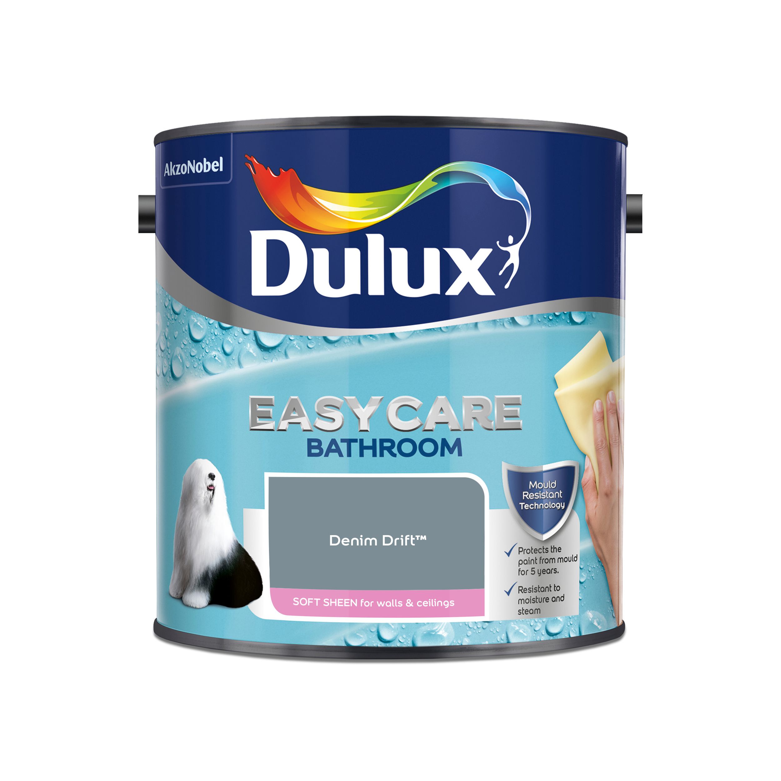 Dulux Easycare Bathroom Denim drift Soft sheen Emulsion paint, 2.5L