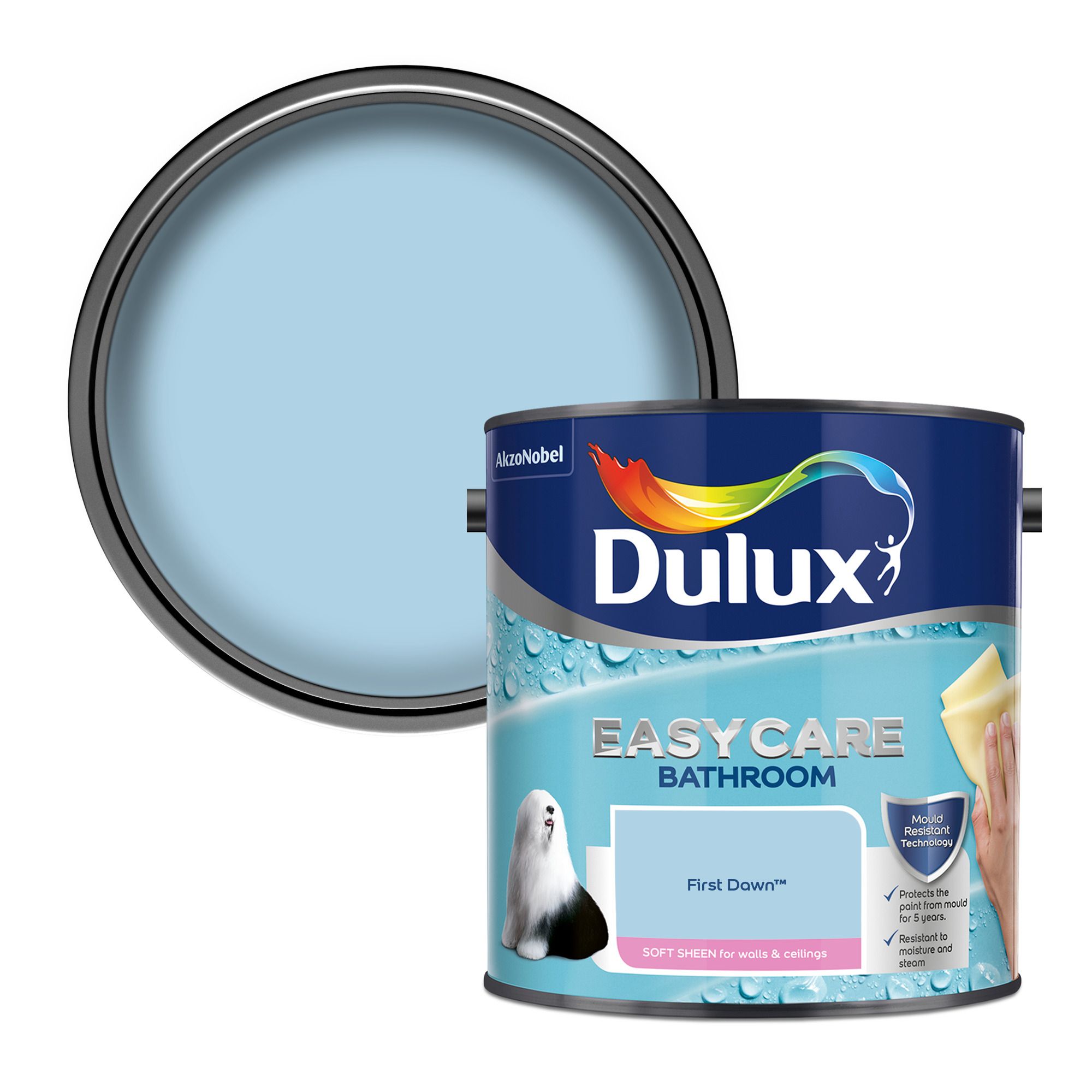 Dulux Easycare Bathroom First dawn Soft sheen Emulsion paint, 2.5L