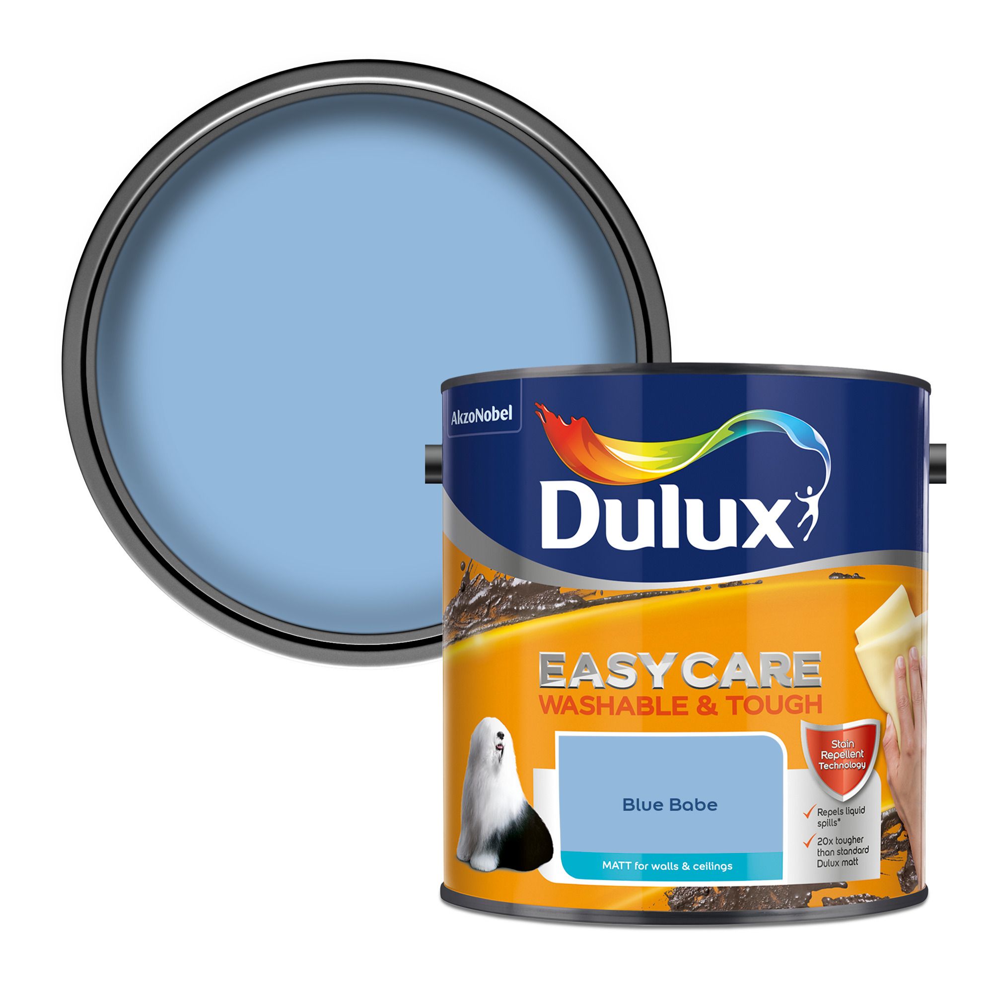 Dulux Easycare Blue babe Matt Emulsion paint, 2.5L Tradepoint
