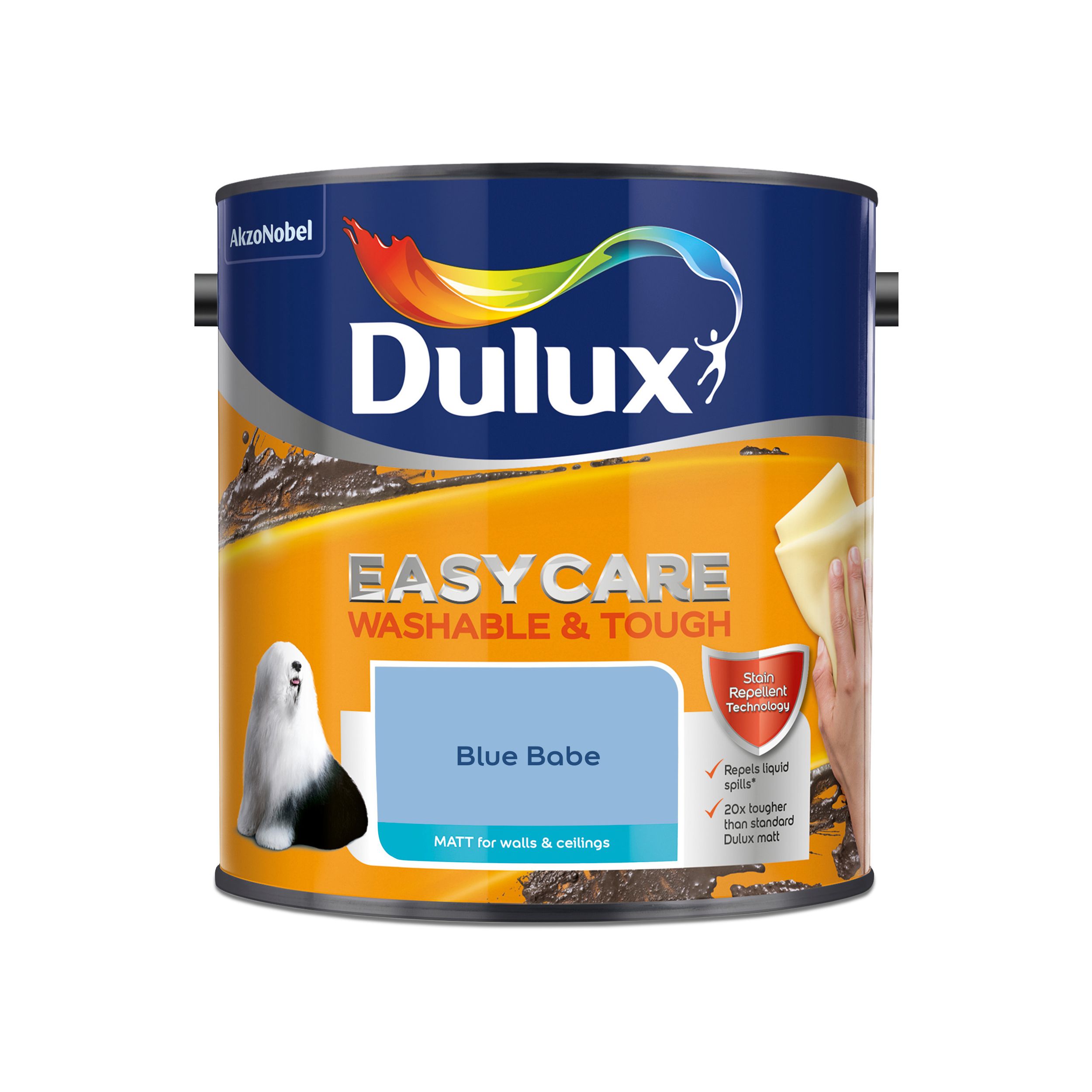 Dulux Easycare Blue babe Matt Emulsion paint, 2.5L